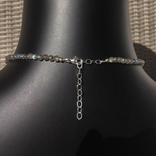 Women’s Blue jade Star, labradorite, blue topaz & sterling silver Gemstone Pendant Necklace