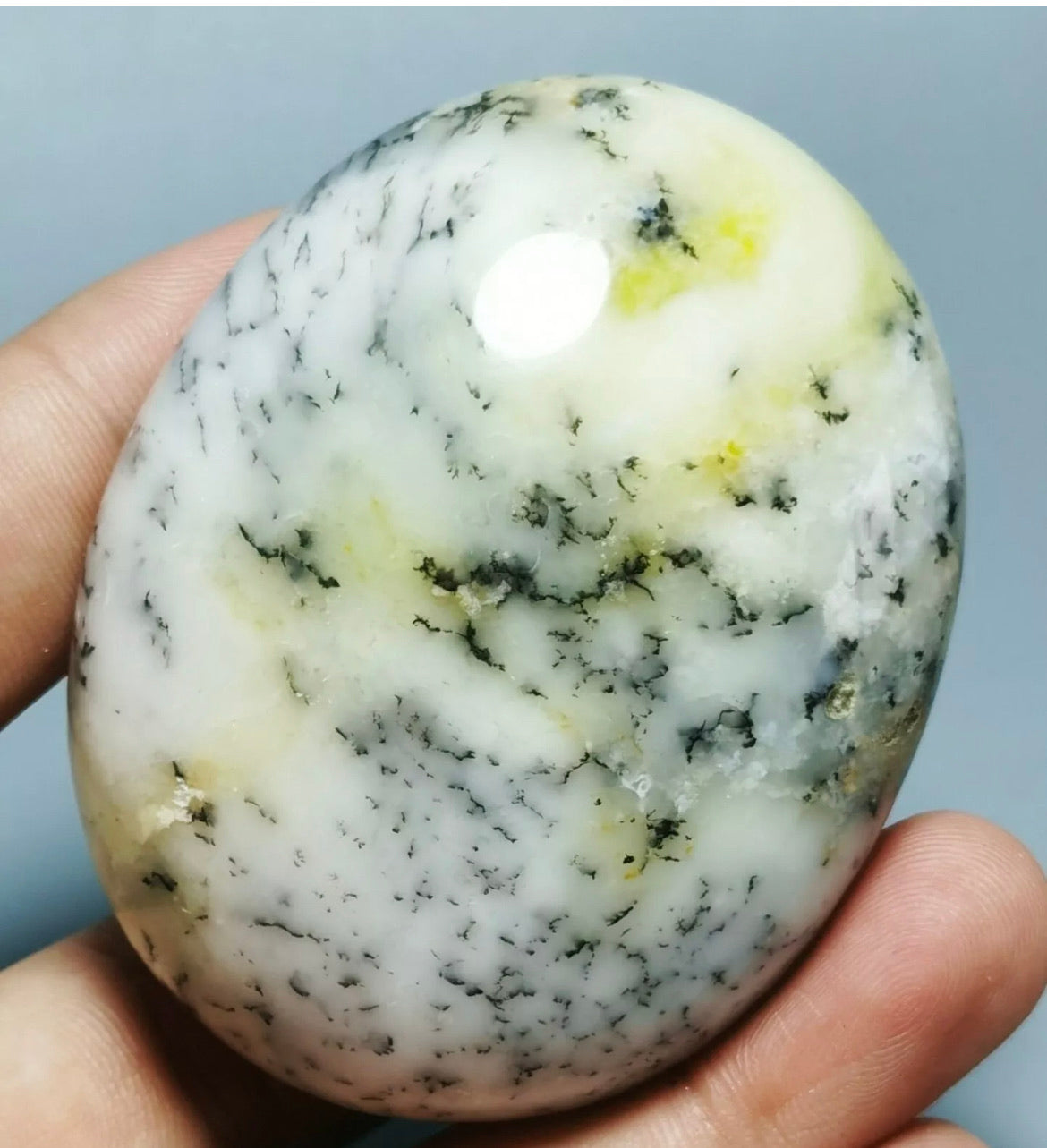 White Opal free form palm stone