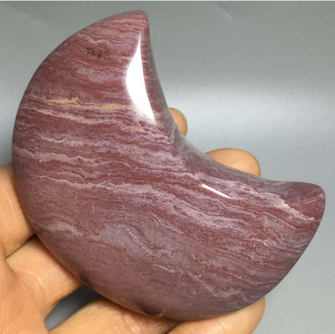 RARE NATURAL OCEAN JASPER gemstone cresent Moon