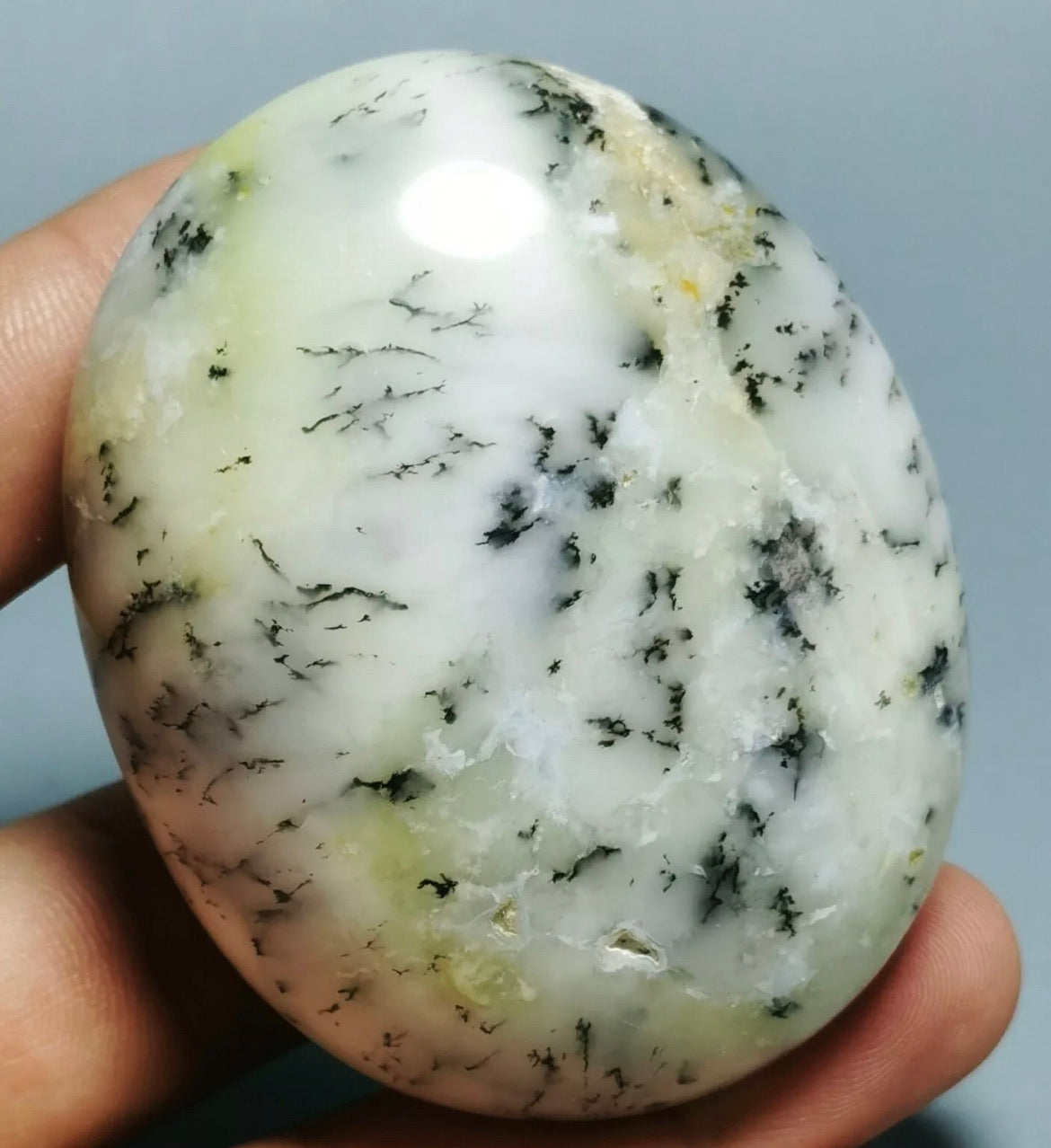 White Opal free form palm stone