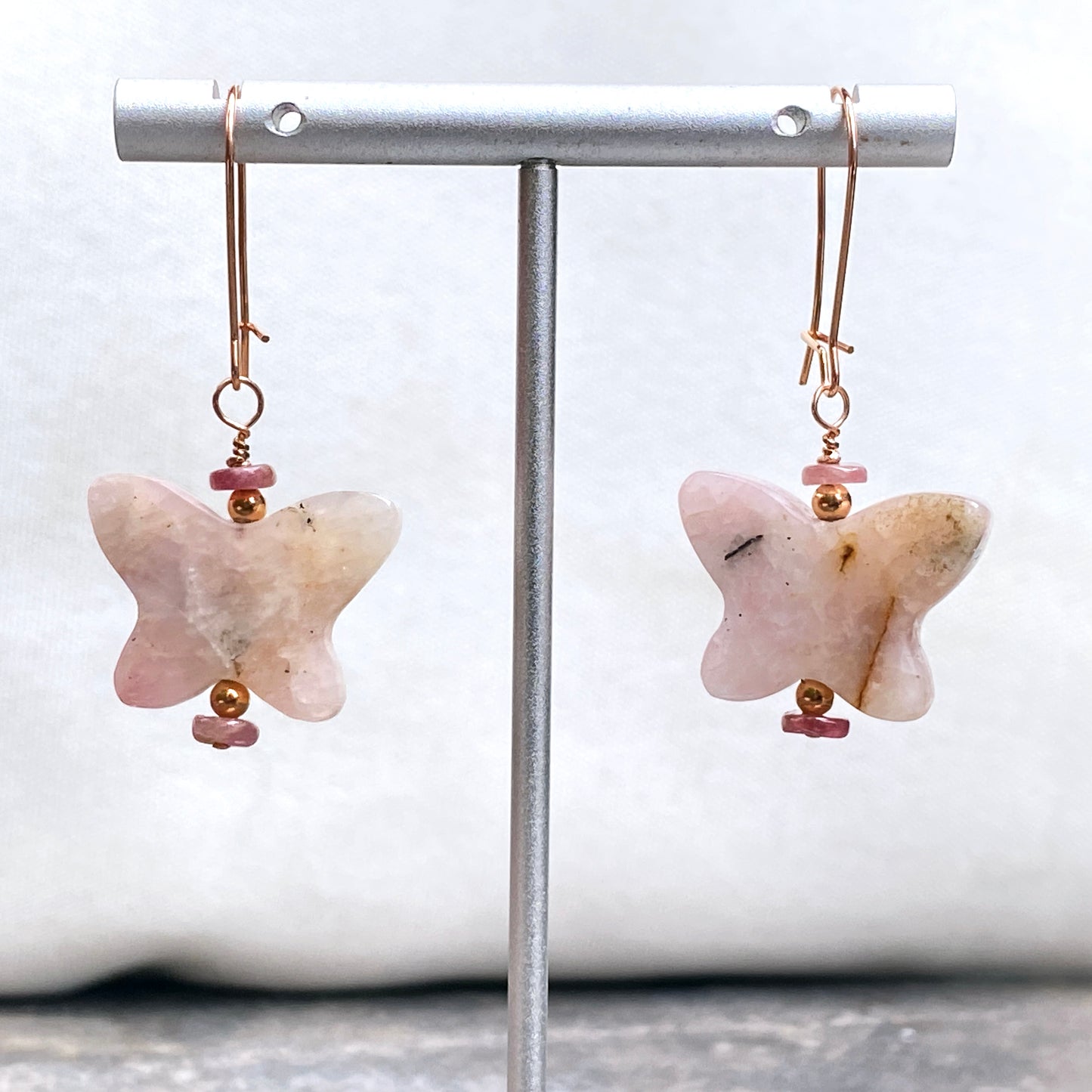 Pink Tourmaline gemstone Butterfly Earring