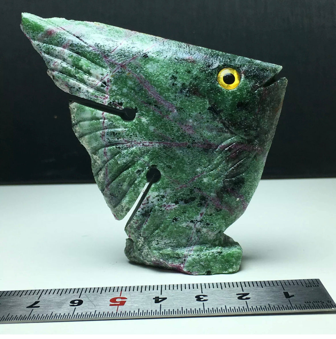 Natural Ruby Zoisite gemstone fish