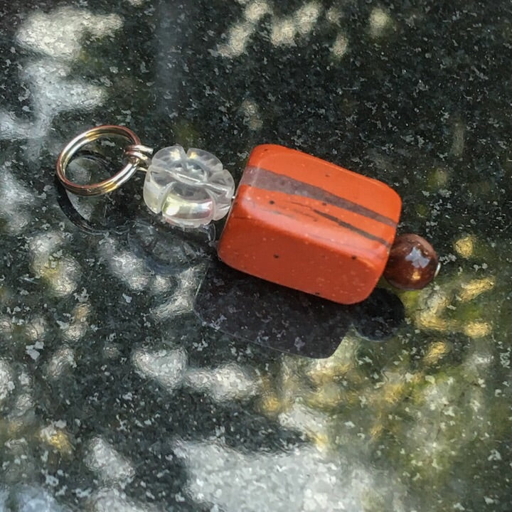 Pet Charm of Red Jasper, Tiger Eye & Quartz Gemstones