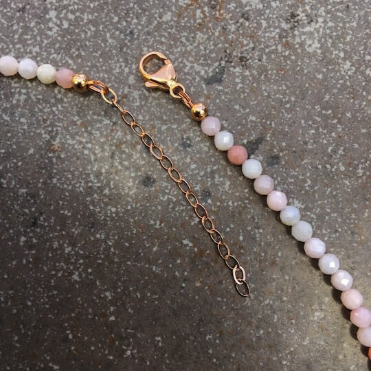 Women’s Pink Agate Heart Pendant & Pink Opal Gemstone Necklace