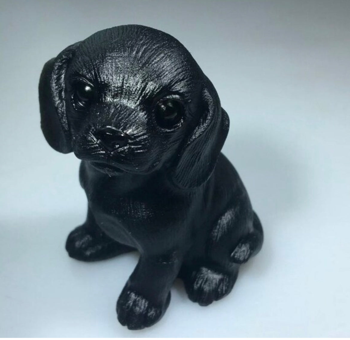 Black Obsidian Labrador Retriever crystal figurine