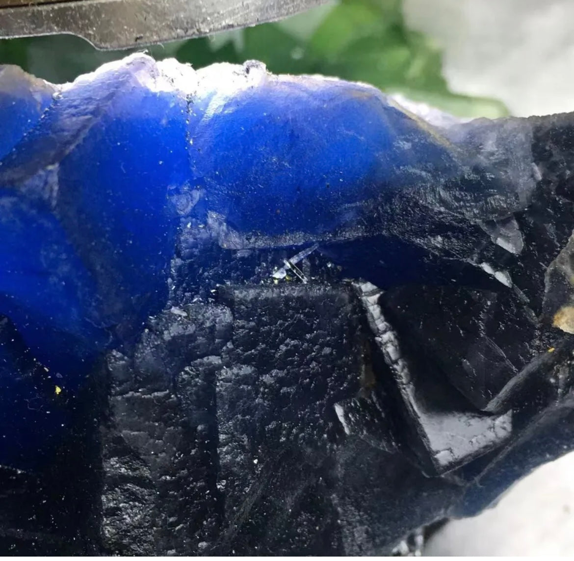 Rare Transparent Blue Cube Fluorite gemstone & Crystal Mineral Specimen
