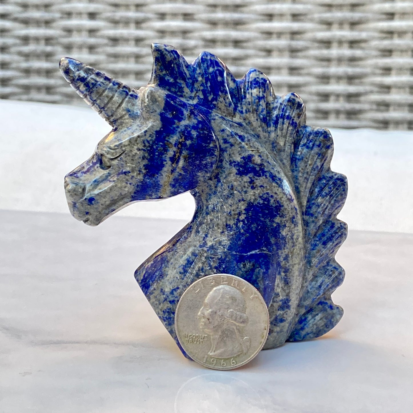 Natural Lapis Lazuli Gemstone Carved Unicorn figurine