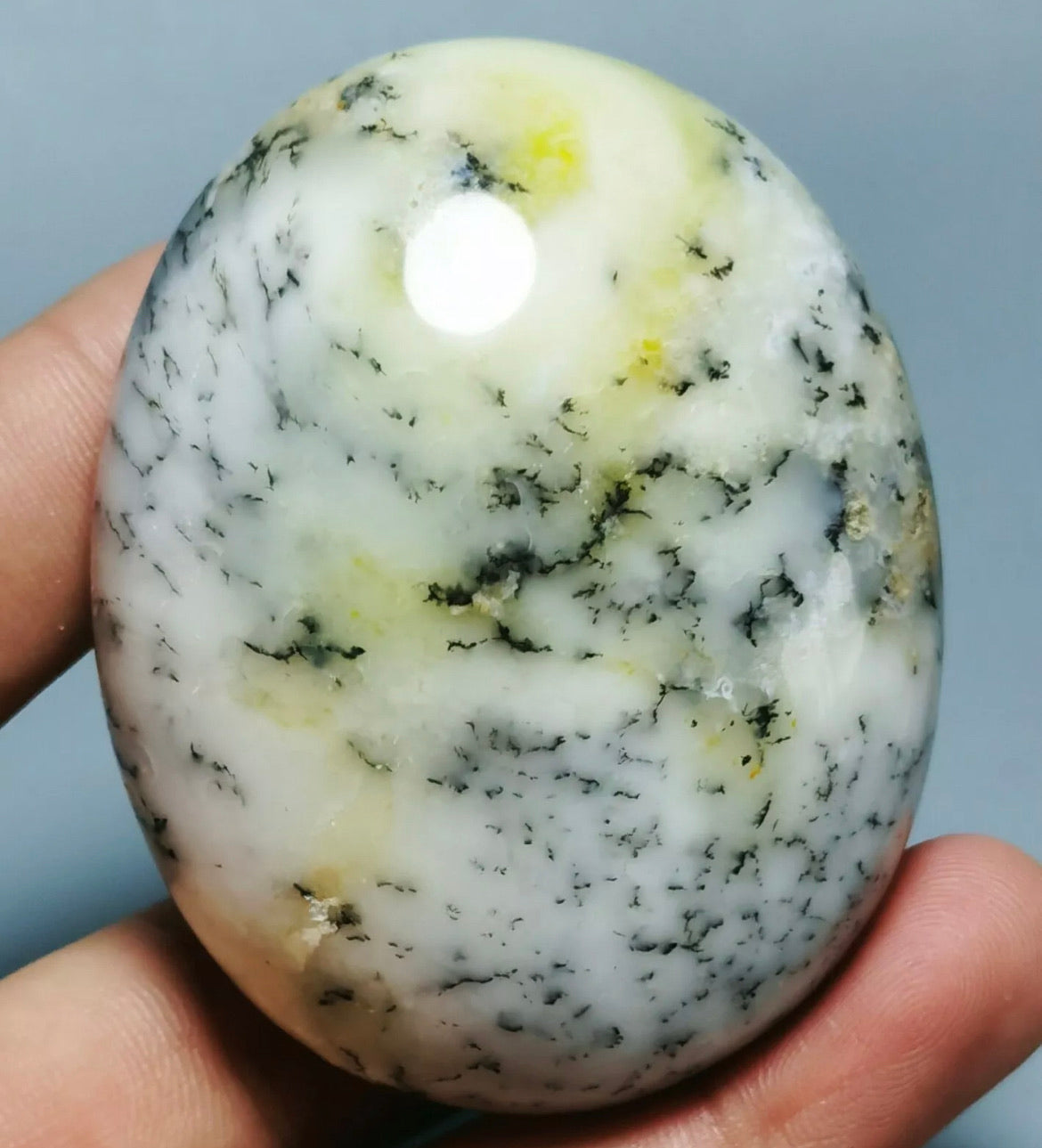 White Opal free form palm stone
