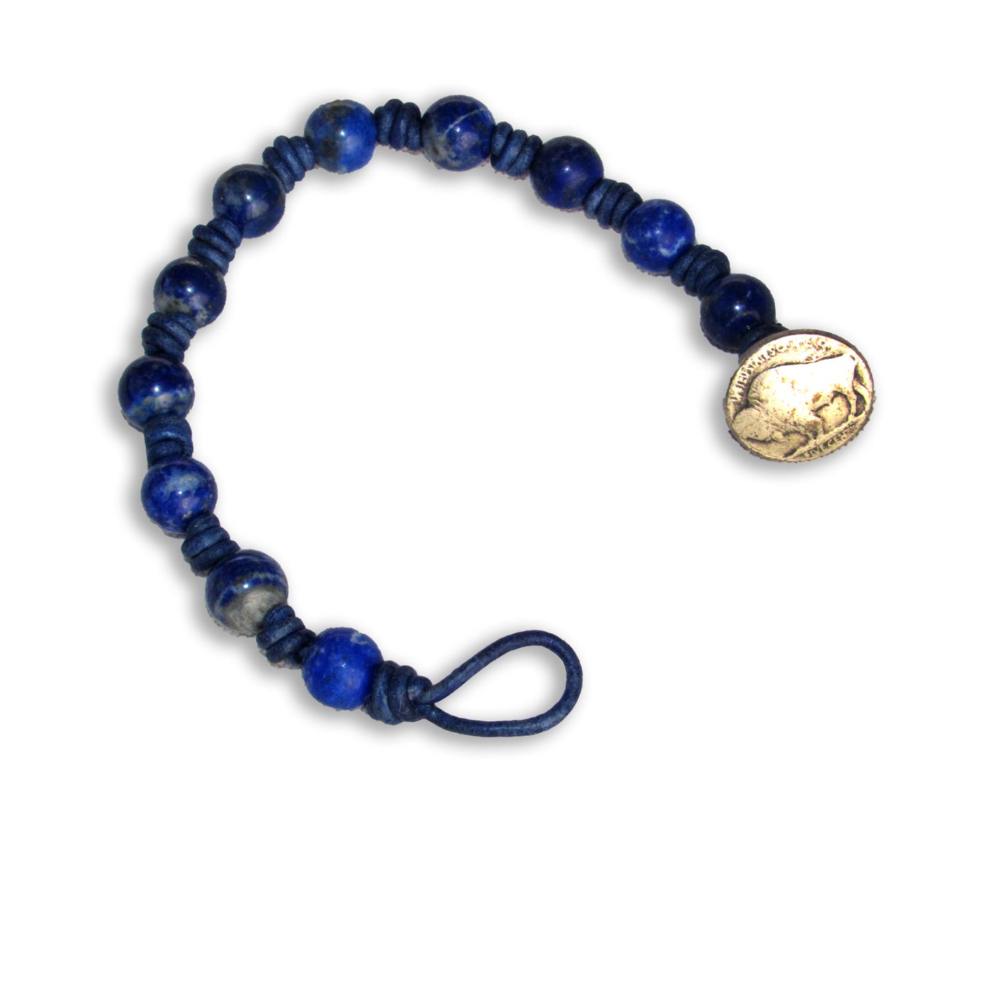 Hand knotted Lapis Lazuli gemstone Leather Bracelet