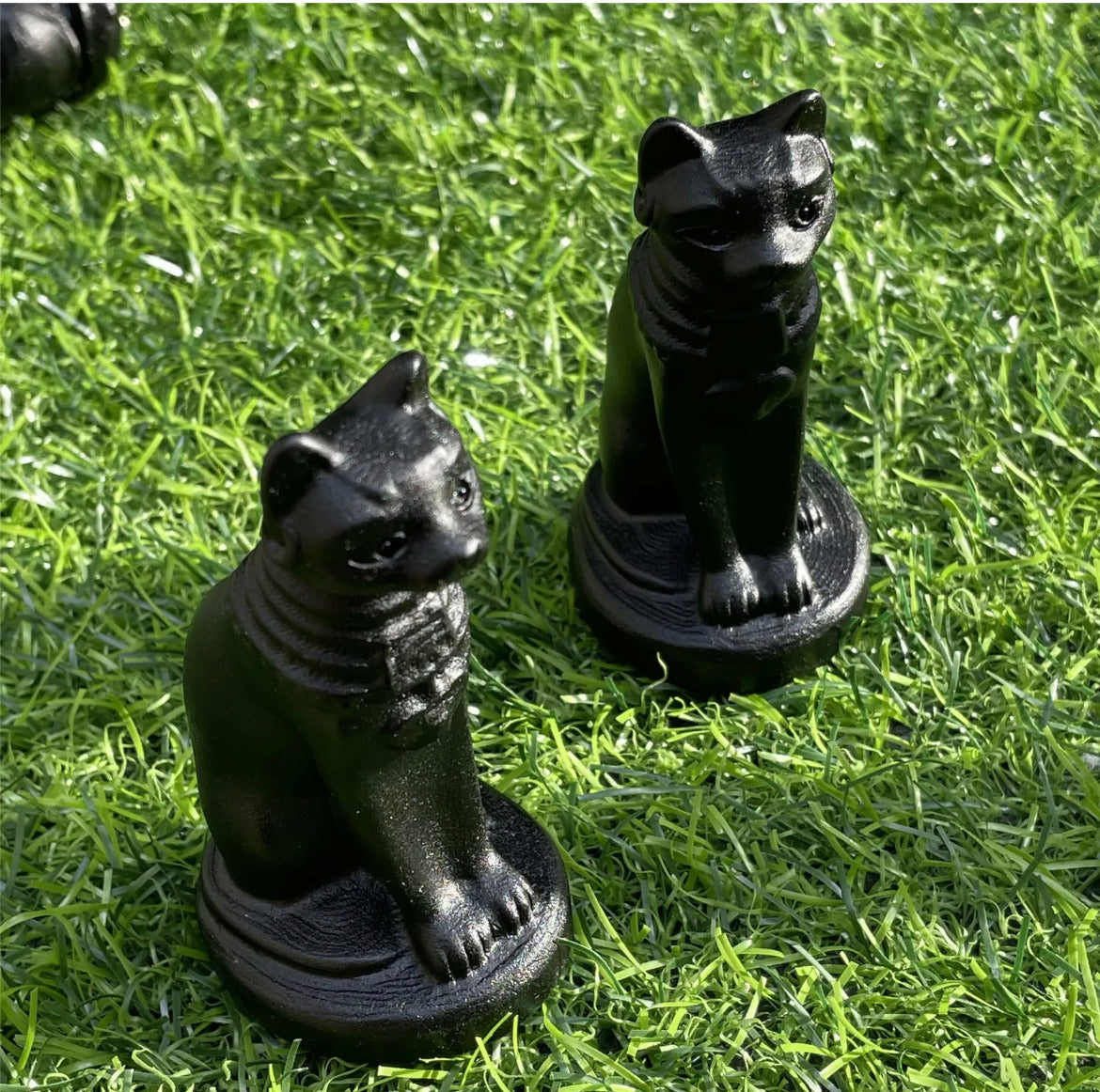 Natural Egyptian black obsidian Egyptian cat 1PC