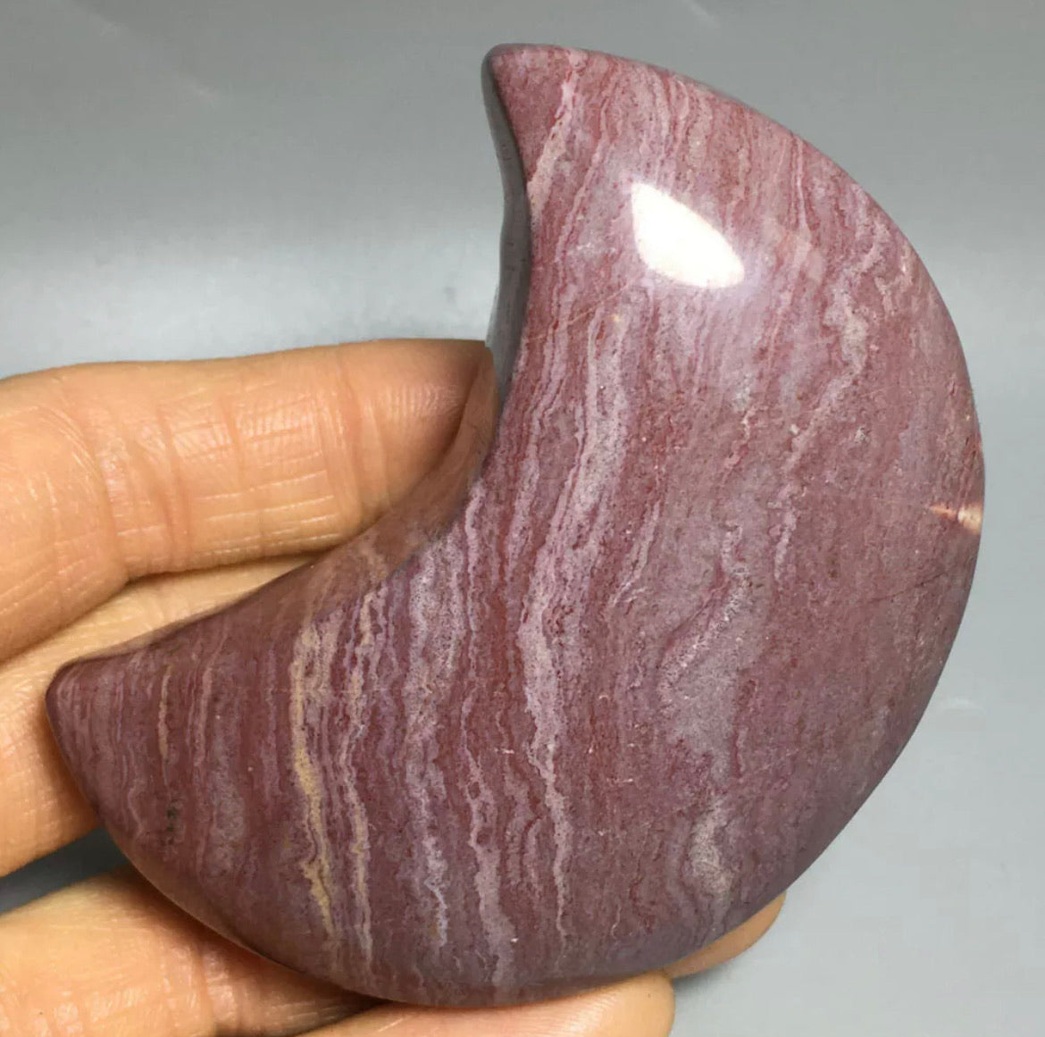 RARE NATURAL OCEAN JASPER gemstone cresent Moon