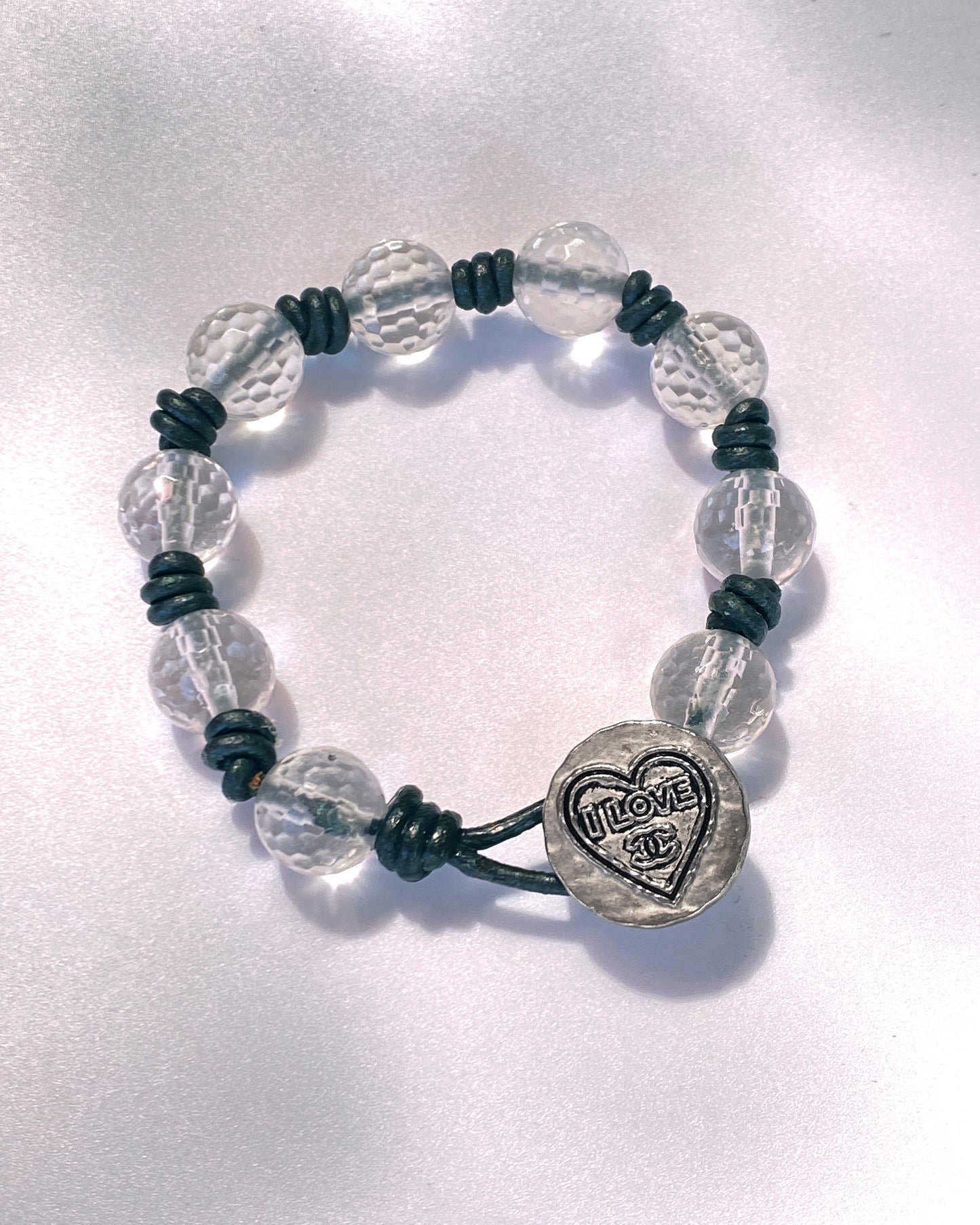 Vintage Designer Button Gemstone Bracelet
