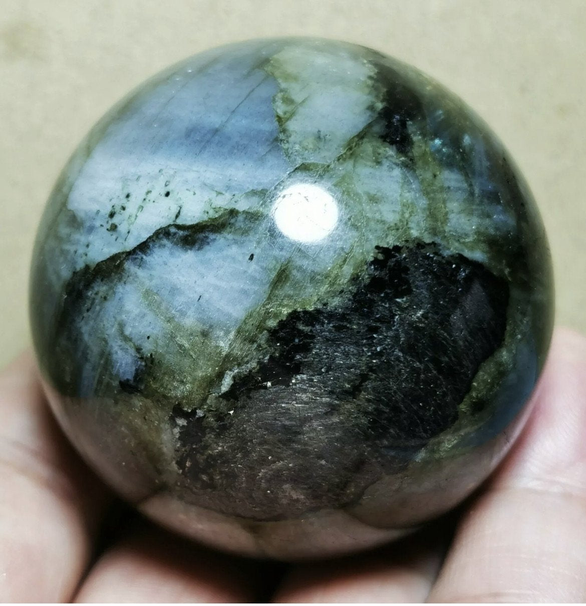 Natural Rainbow Labradorite Healing Crystal Ball