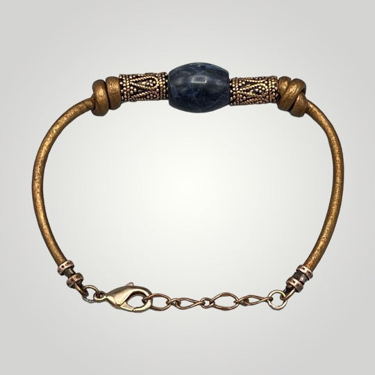 Sodalite Leather Bracelet