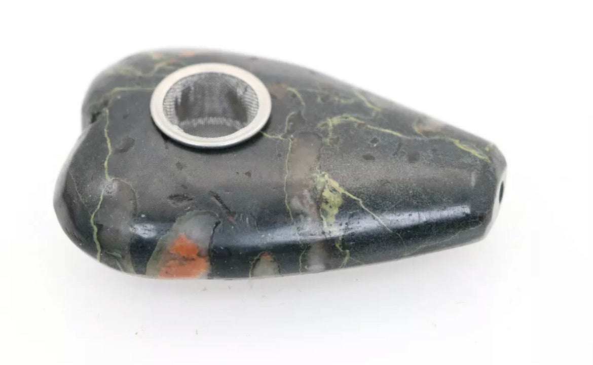Natural heart shaped Lotus Stone Pipe