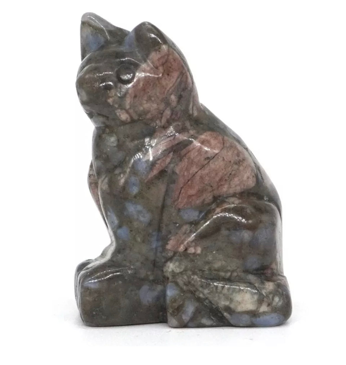 Natural Llanite blue Opal Gemstone Kitty Cat