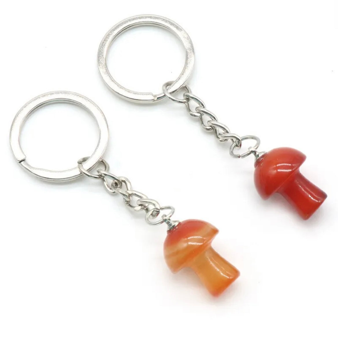 Carnelian Mushroom Keychain