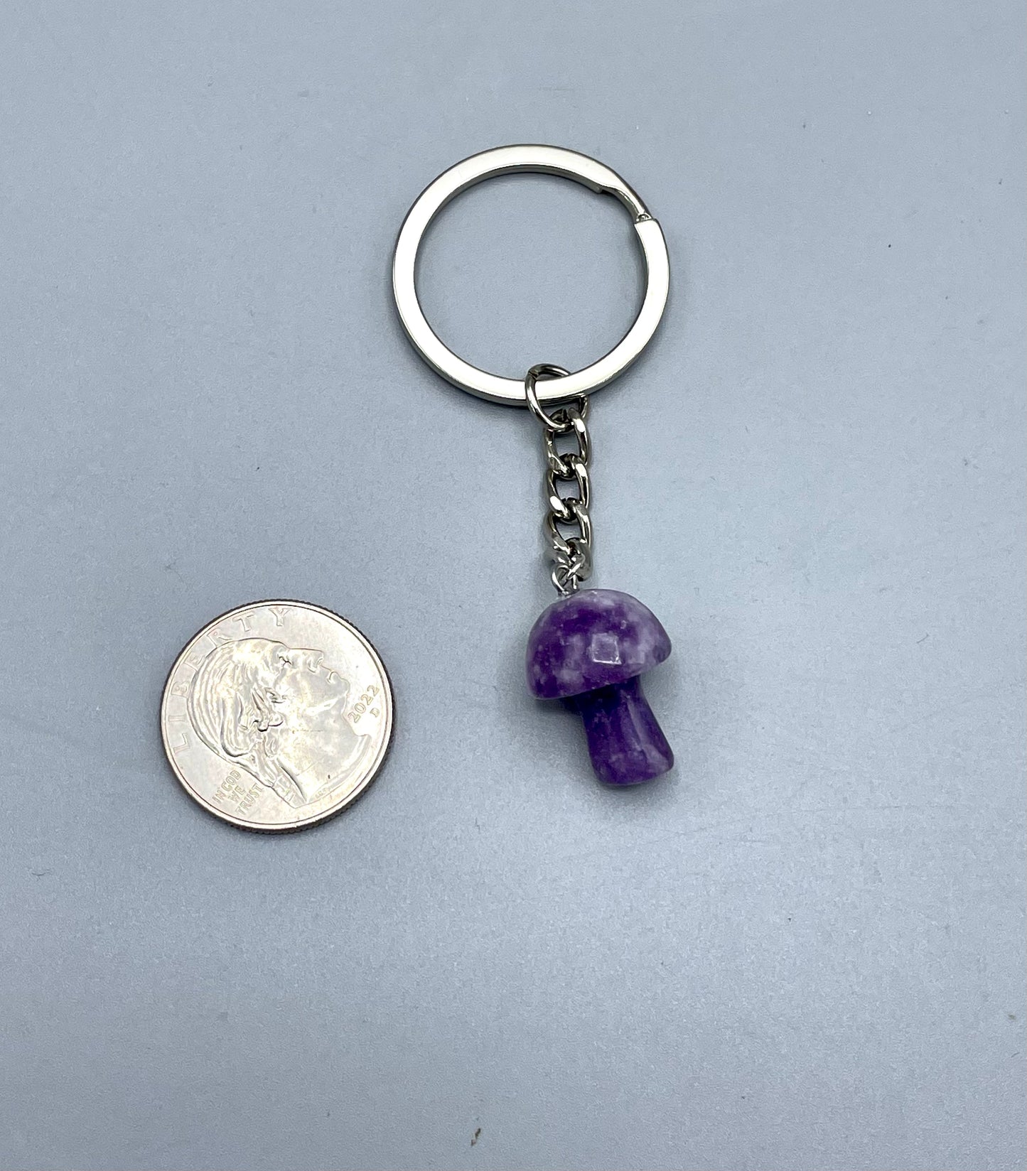 Lepidolite Mushroom Keychain
