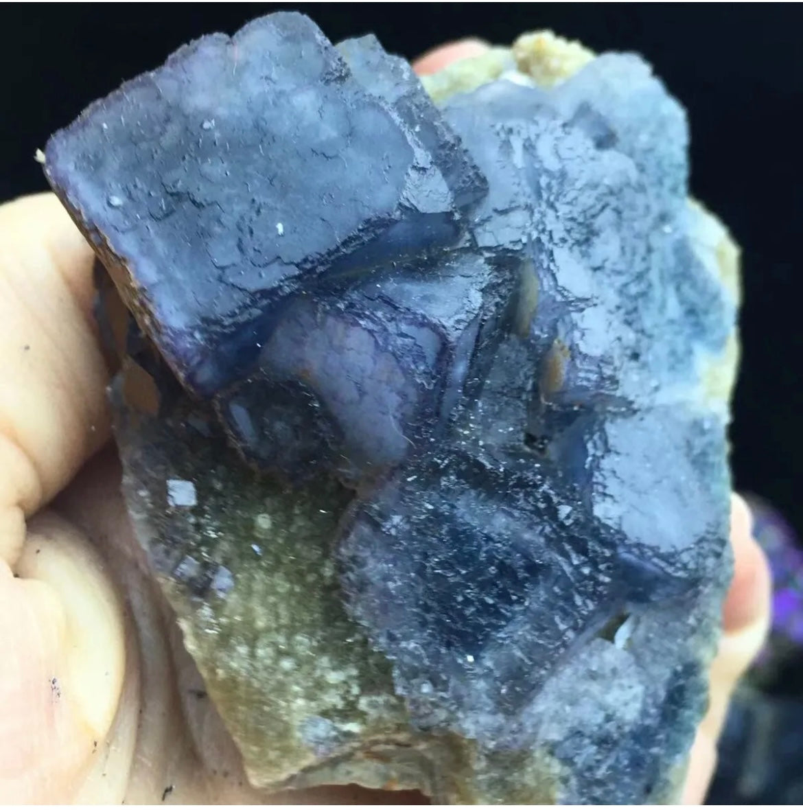 Rare Transparent Blue Cube Fluorite gemstone & Crystal Mineral Specimen