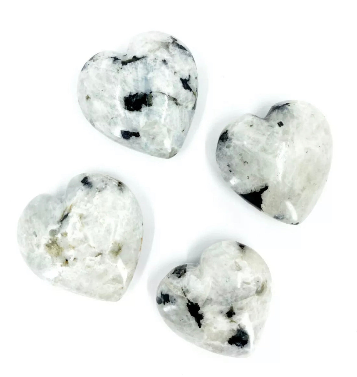 Tourmaline Moonstone gemstone Puffy Hearts
