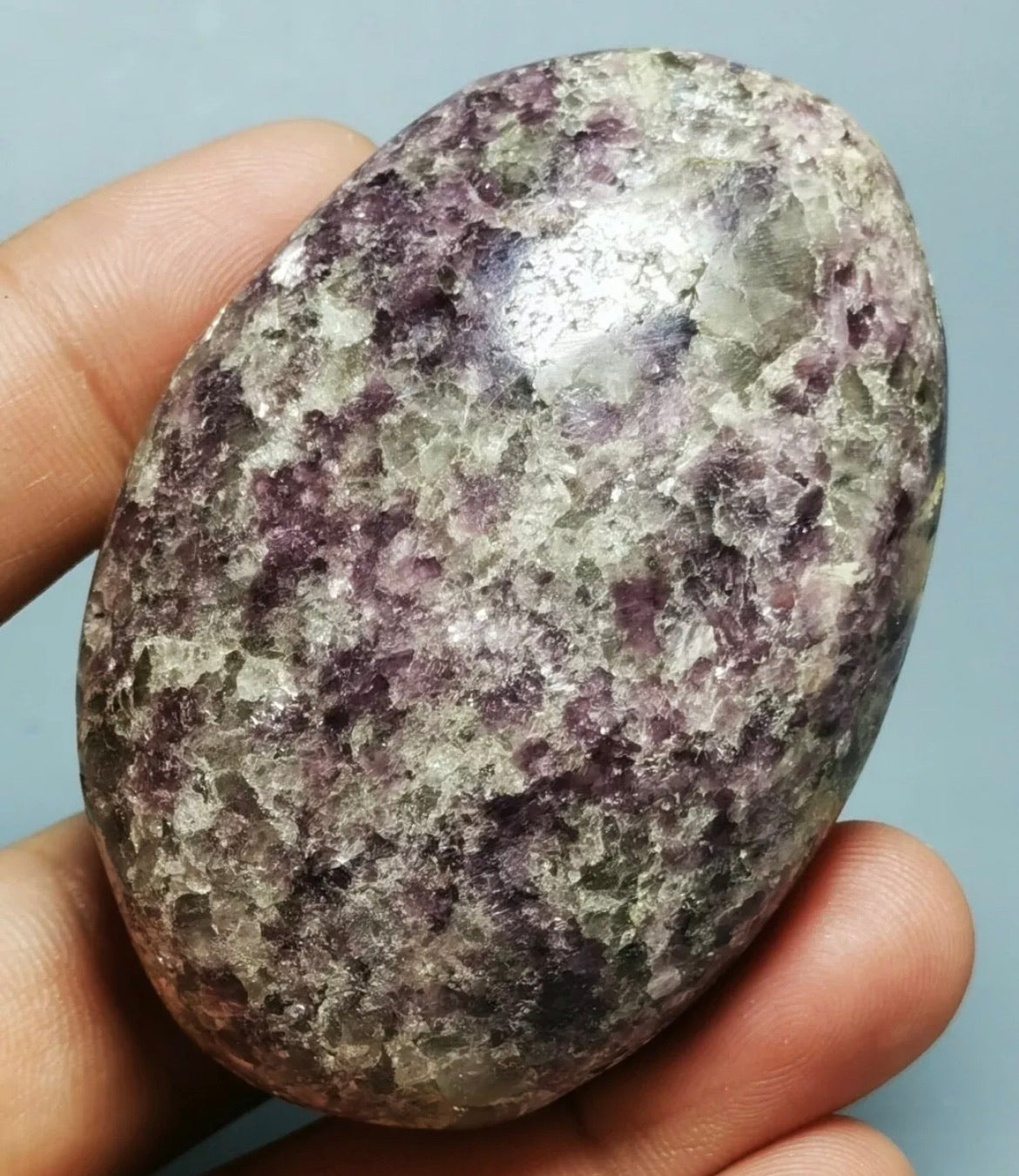 Lepidolite Lithium Mica Polished Palm Stone