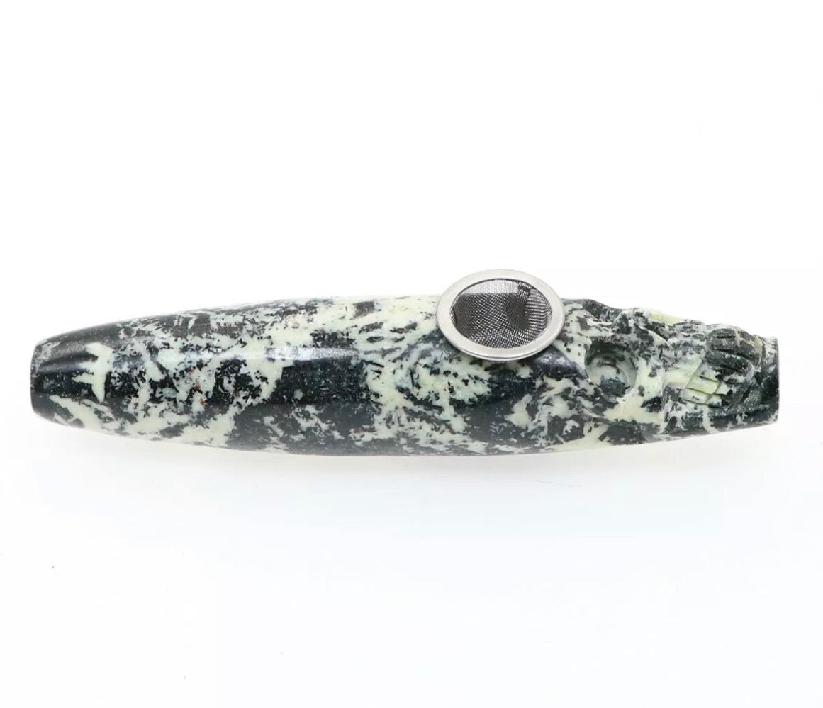 Fireworks Stone Skull gemstone Smoking Pipe