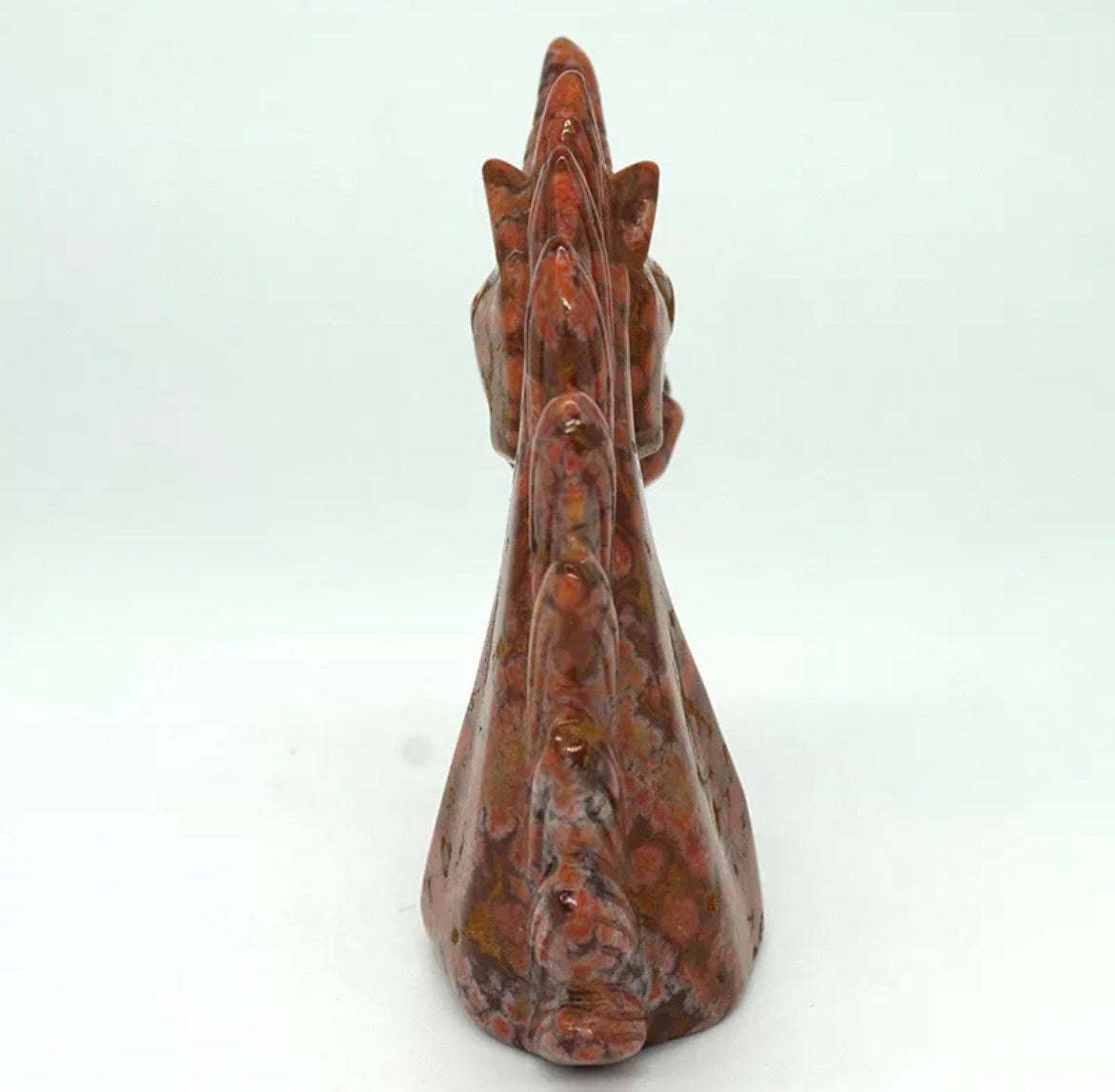 Leopard Jasper Unicorn Head Figurine Natural Gemstone Ornament Statue
