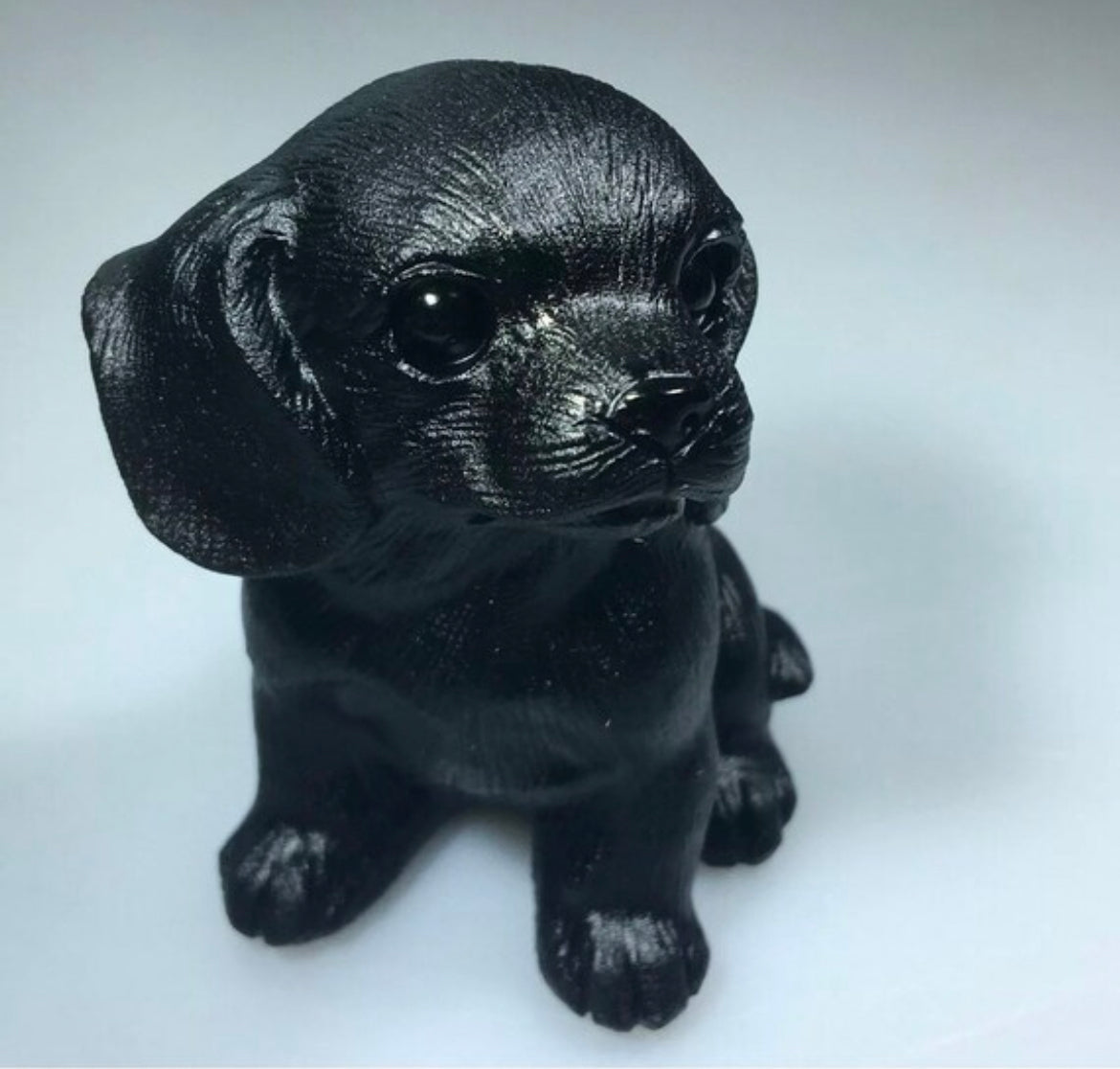 Black Obsidian Labrador Retriever crystal figurine