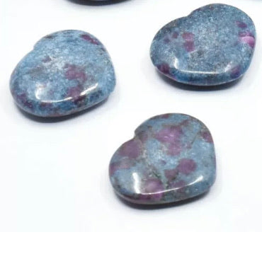 Natural Ruby Kyanite Mini Hearts