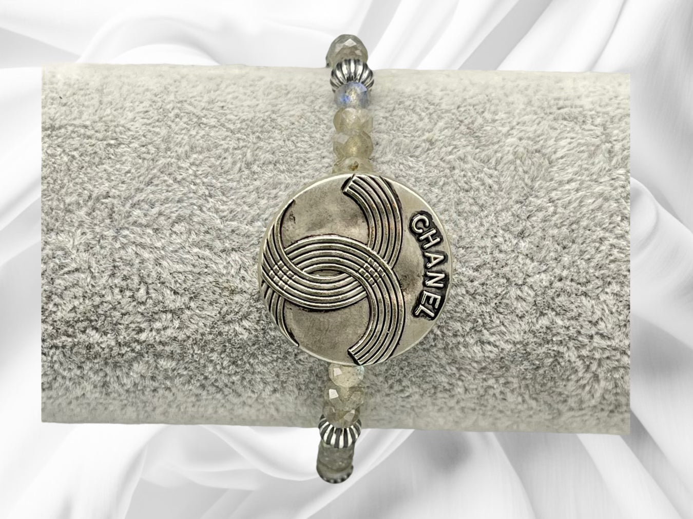 Vintage Designer Button Gemstone Bracelet