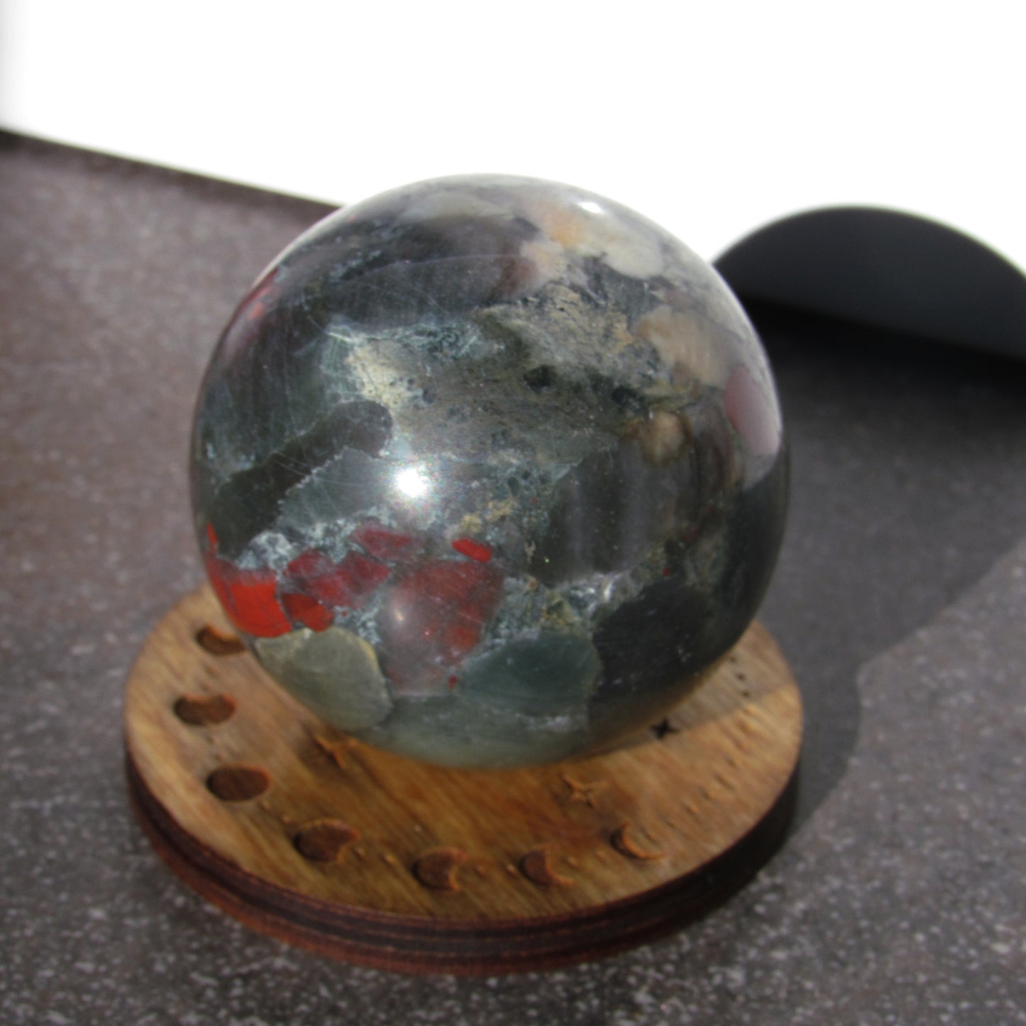 Natural African Bloodstone Crystal Gemstone Sphere