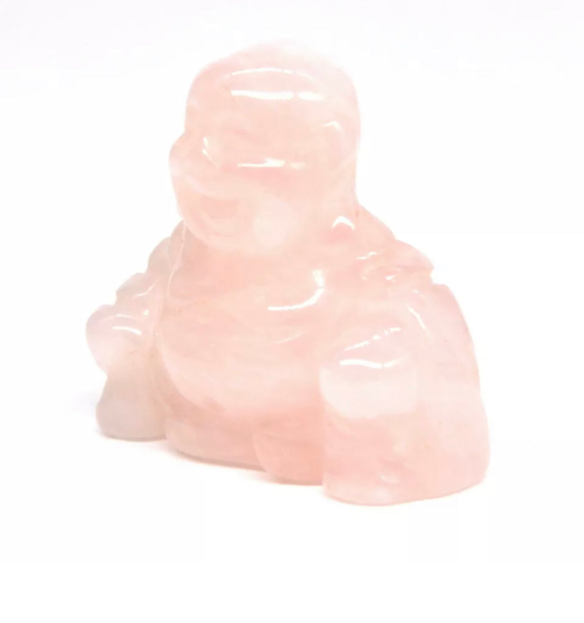 Natural Rose Quartz Crystal Laughing Buddha