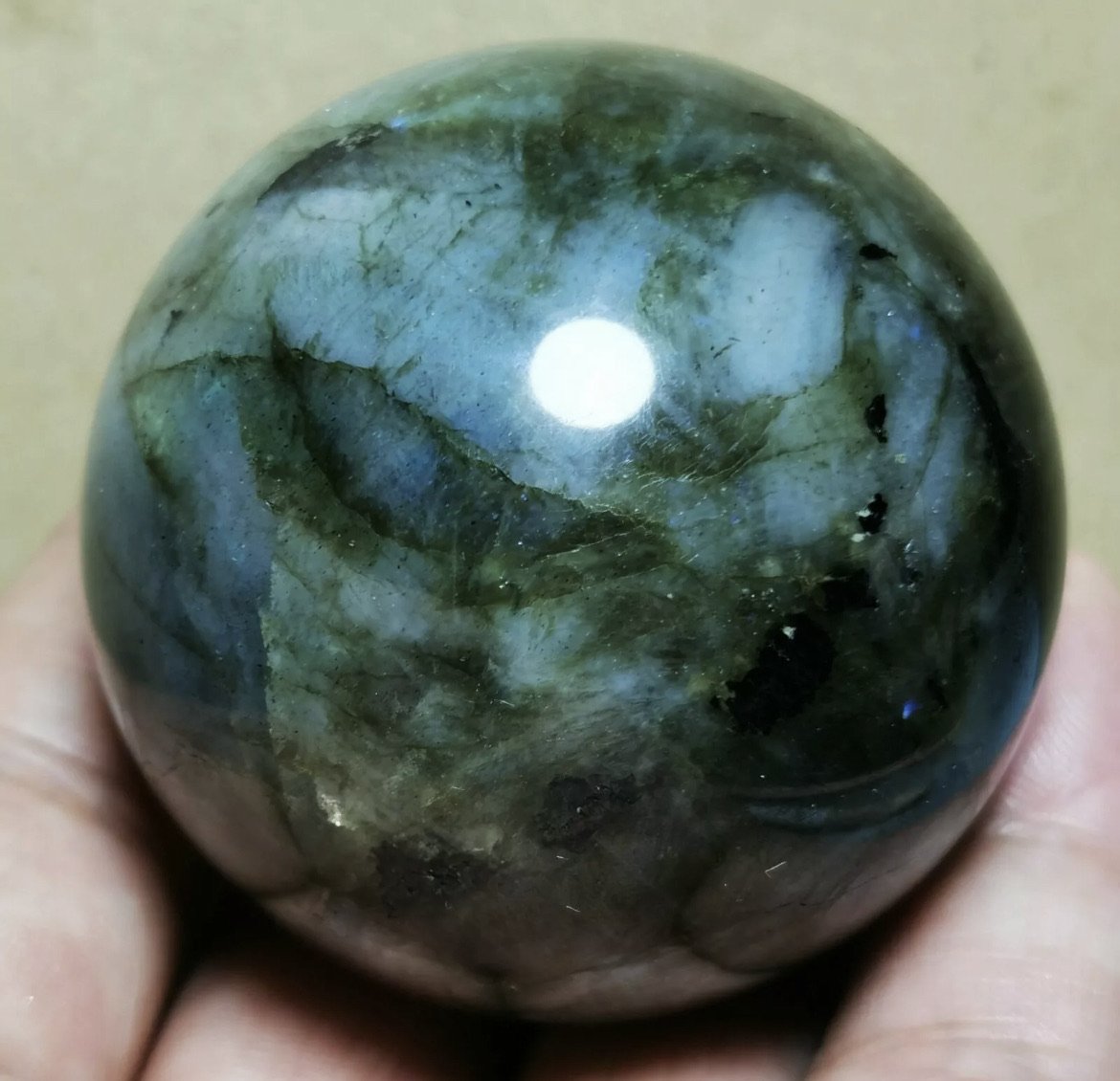 Natural Rainbow Labradorite Healing Crystal Ball