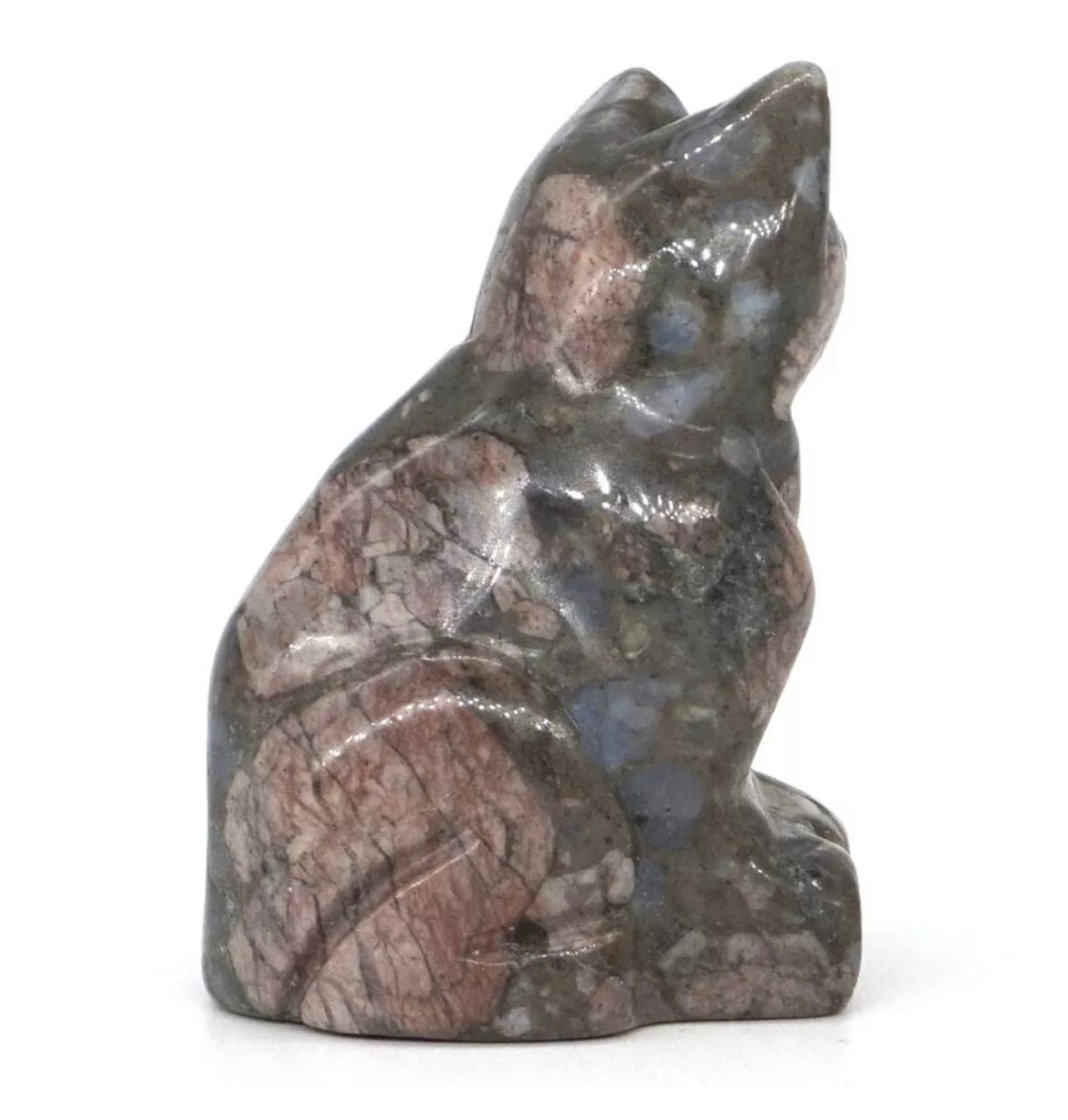 Natural Llanite blue Opal Gemstone Kitty Cat