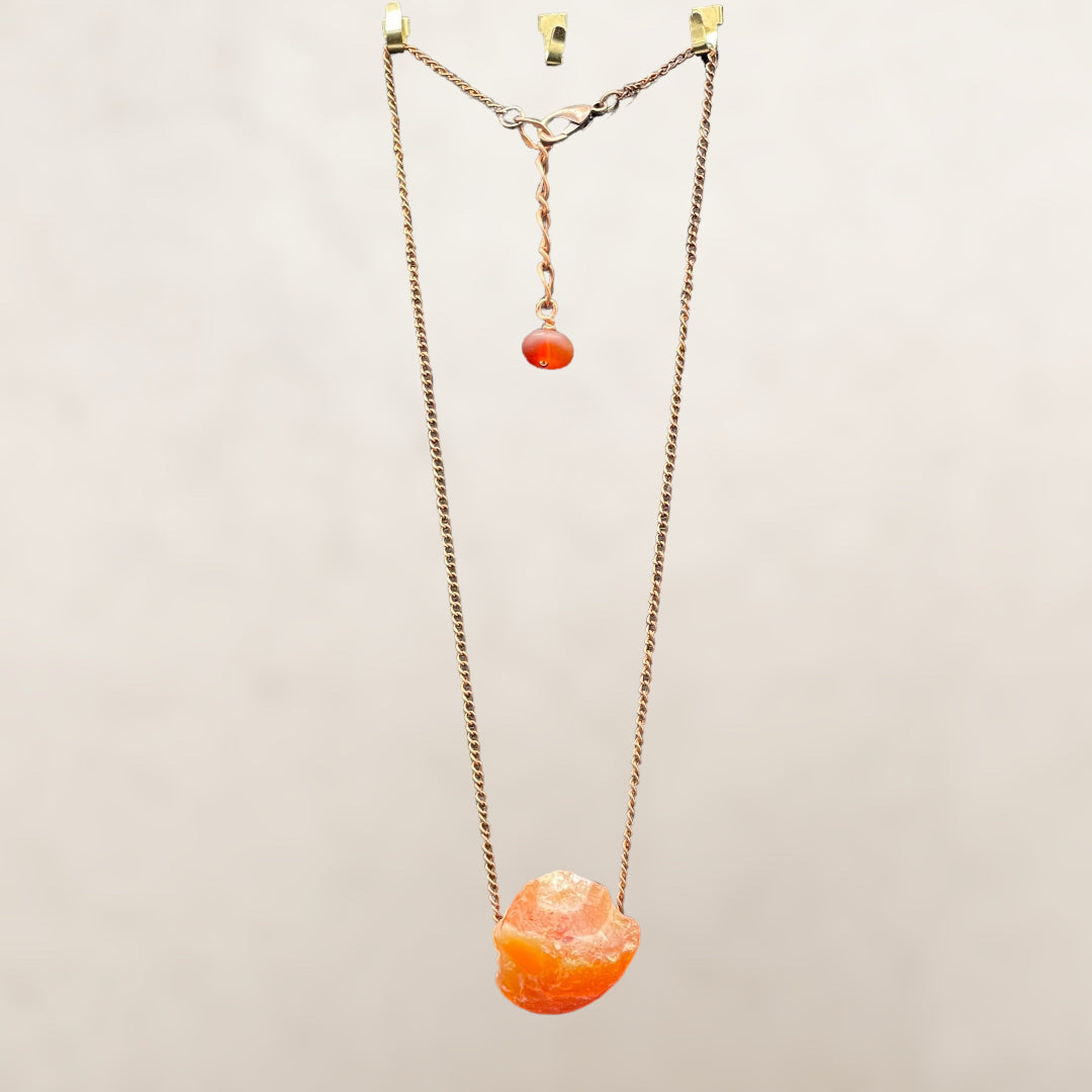 Raw Carnelian gemstone Choker Necklace