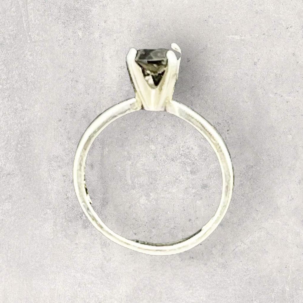 Sterling silver Black Spinel gemstone Ring