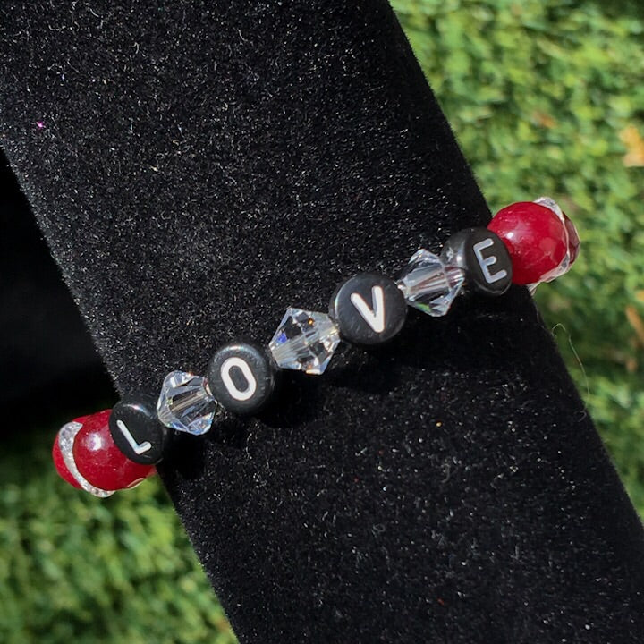 Quartz "LOVE” Holiday Gemstone Bracelet