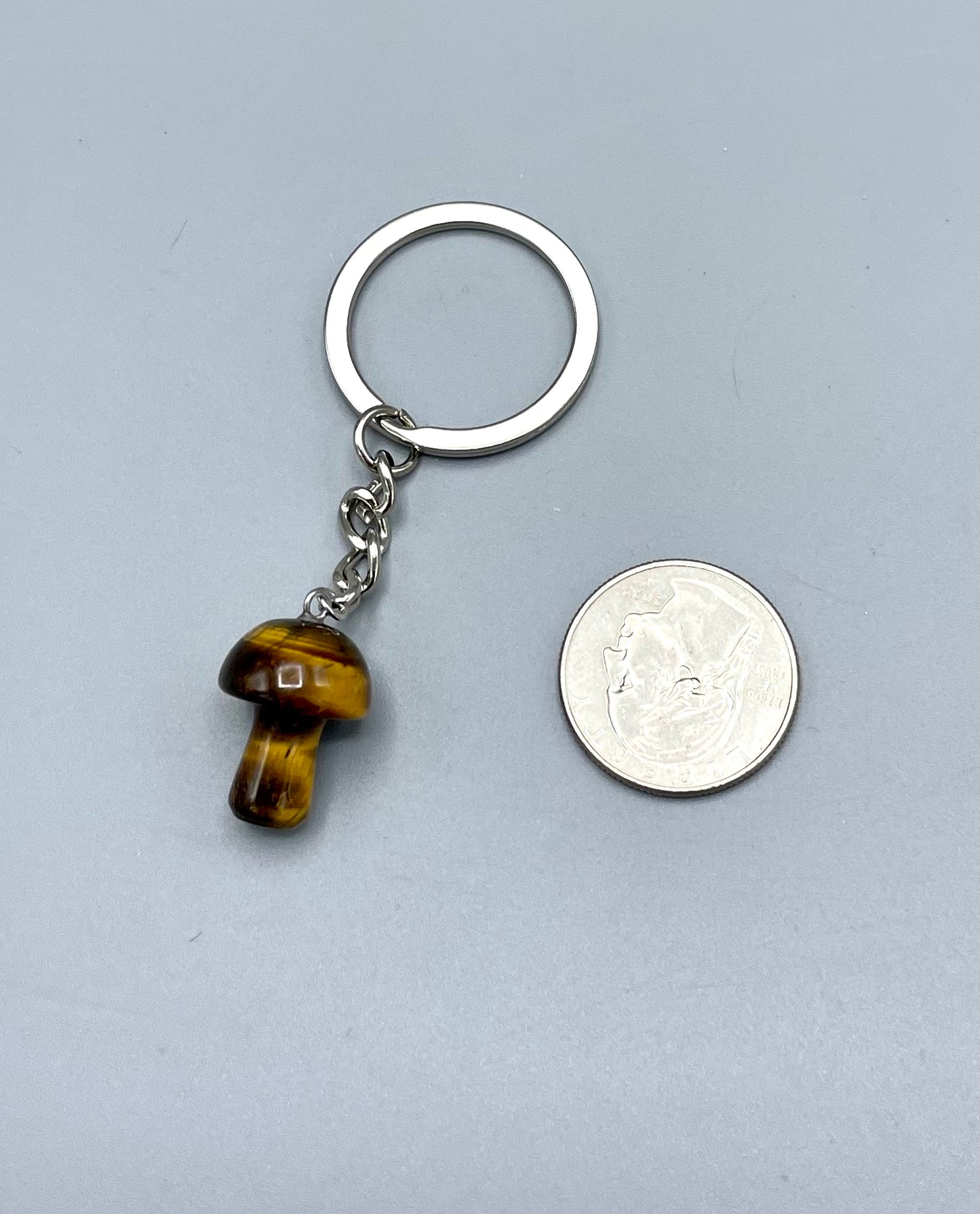 Tiger Eye Mushroom Keychain