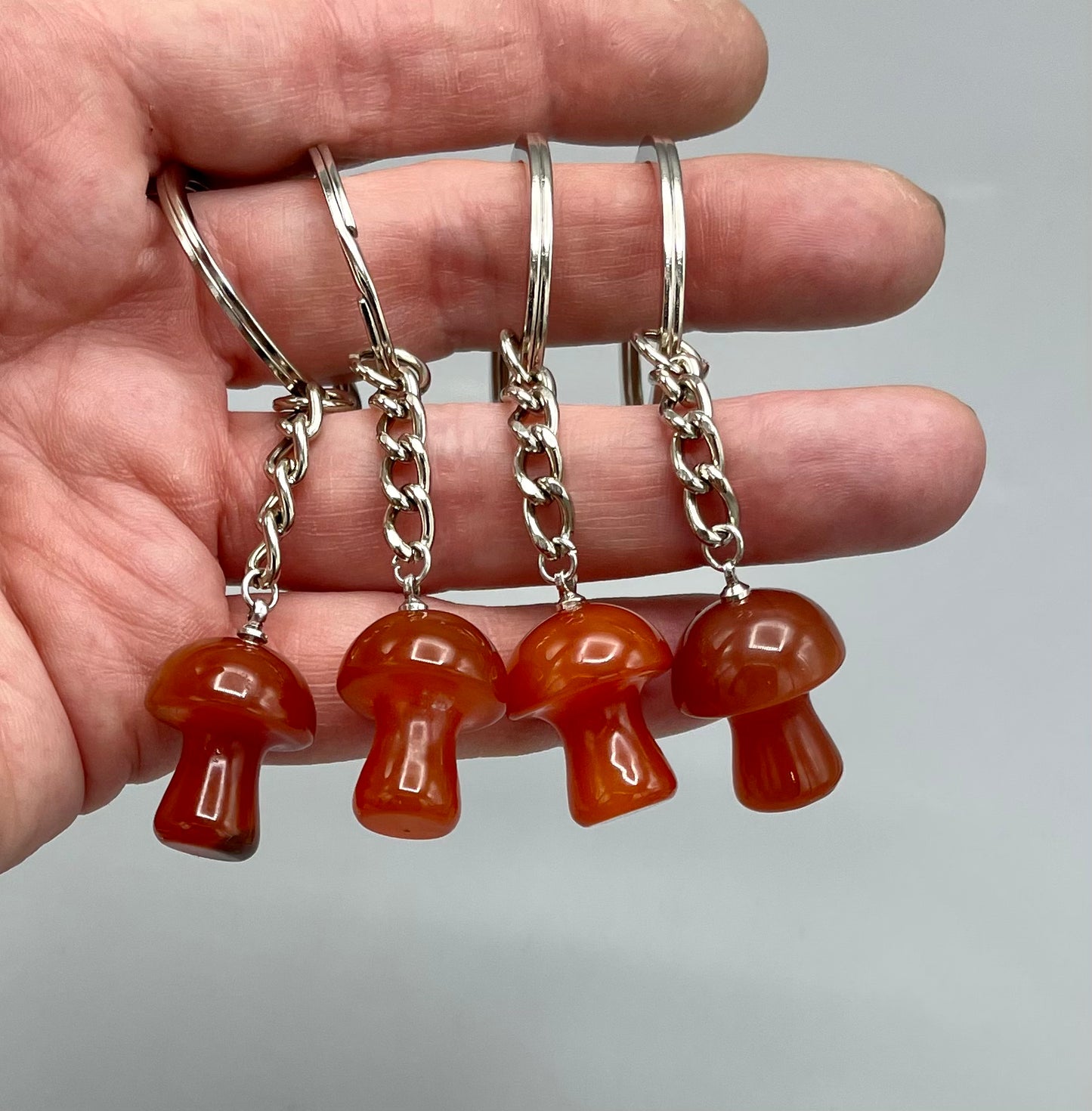 Carnelian Mushroom Keychain