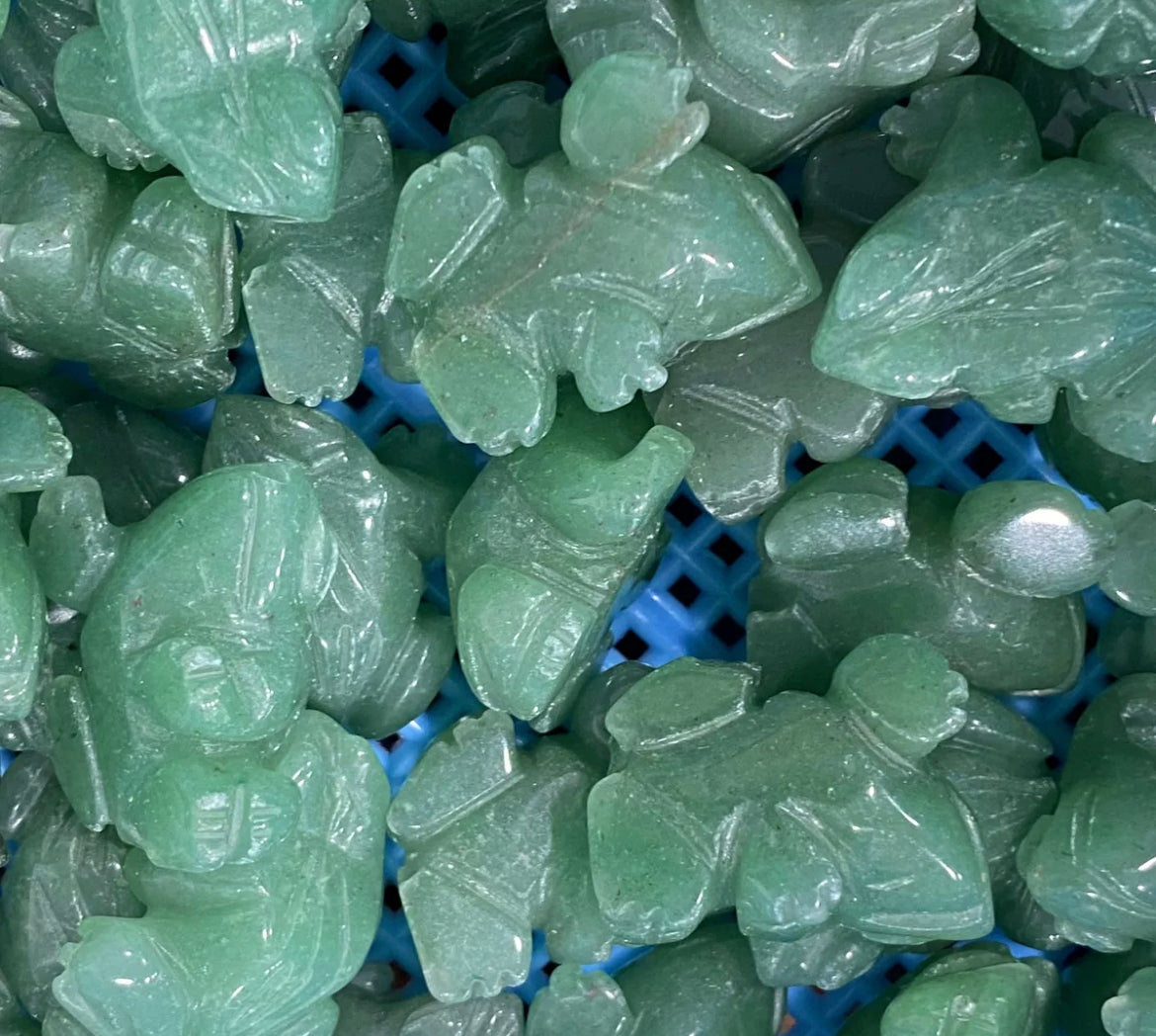 Natural Green Aventurine gemstone Crystal Frog