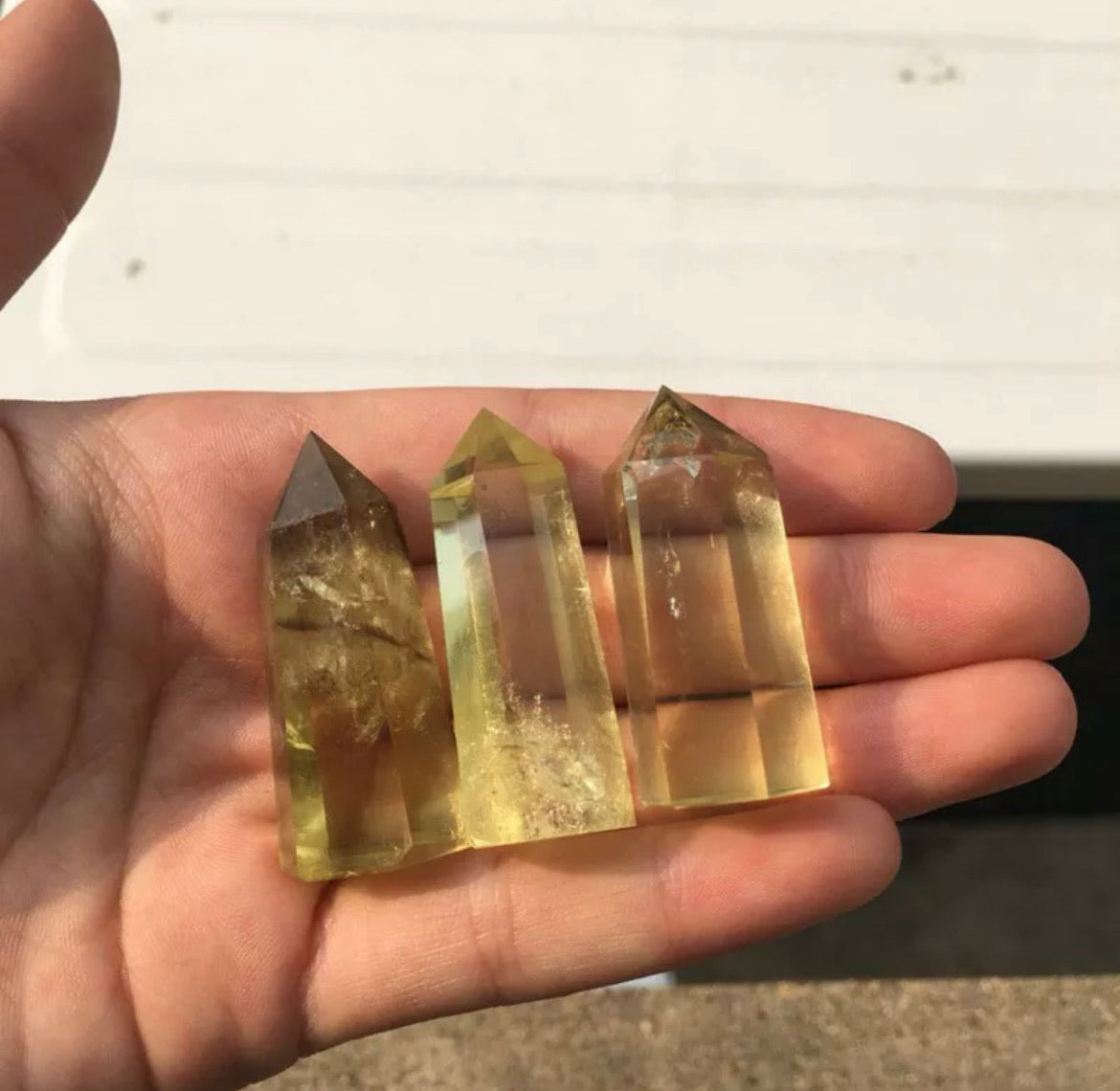Natural Citrine Quartz gemstone Obelisk Healing Crystal Point Wand Stone Rock