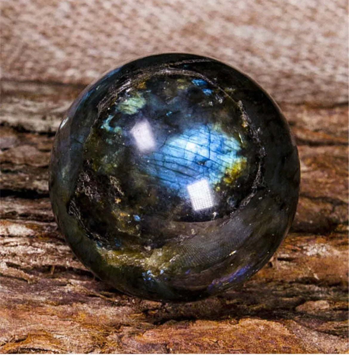 Natural Rainbow Labradorite Healing Crystal Ball