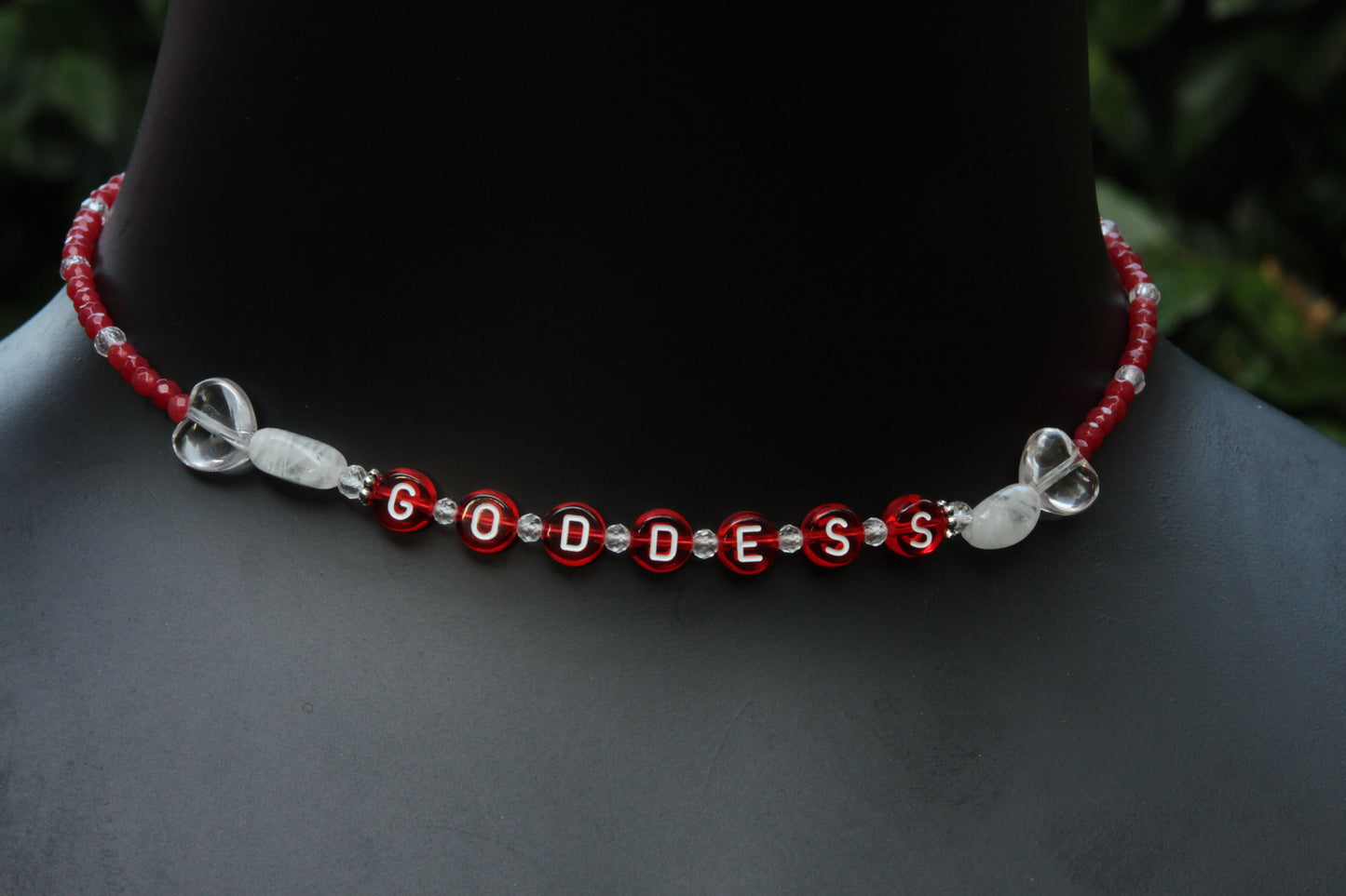 Women's Red Agate "GODDESS" gemstone choker necklace