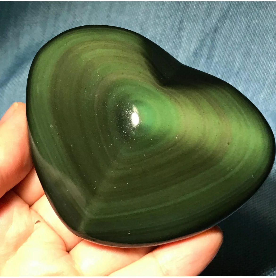 Natural Rainbow Obsidian Gemstone Crystal Heart