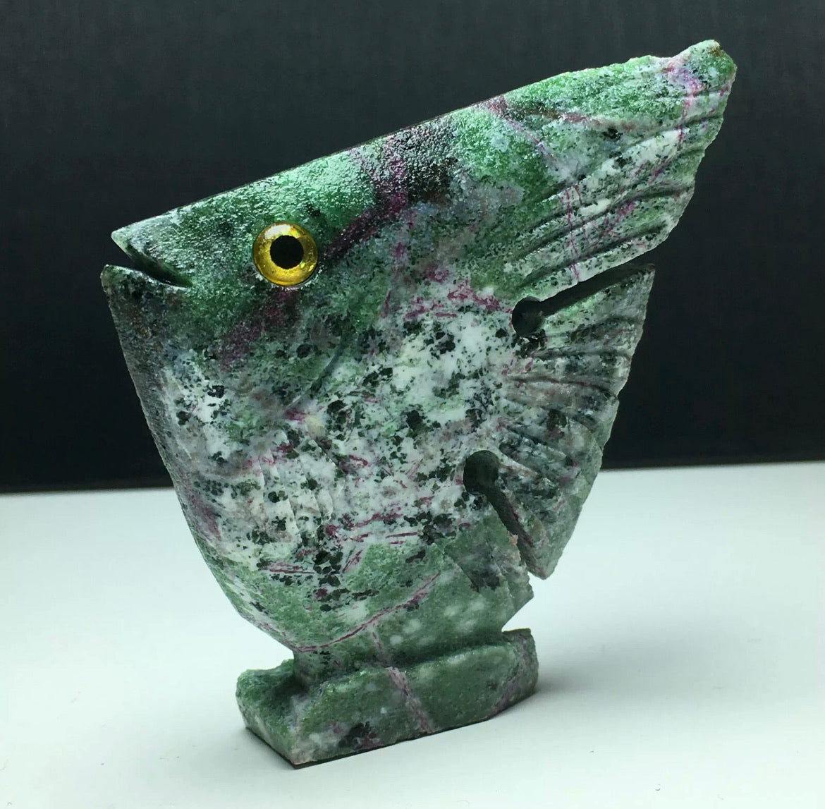 Natural Ruby Zoisite gemstone fish