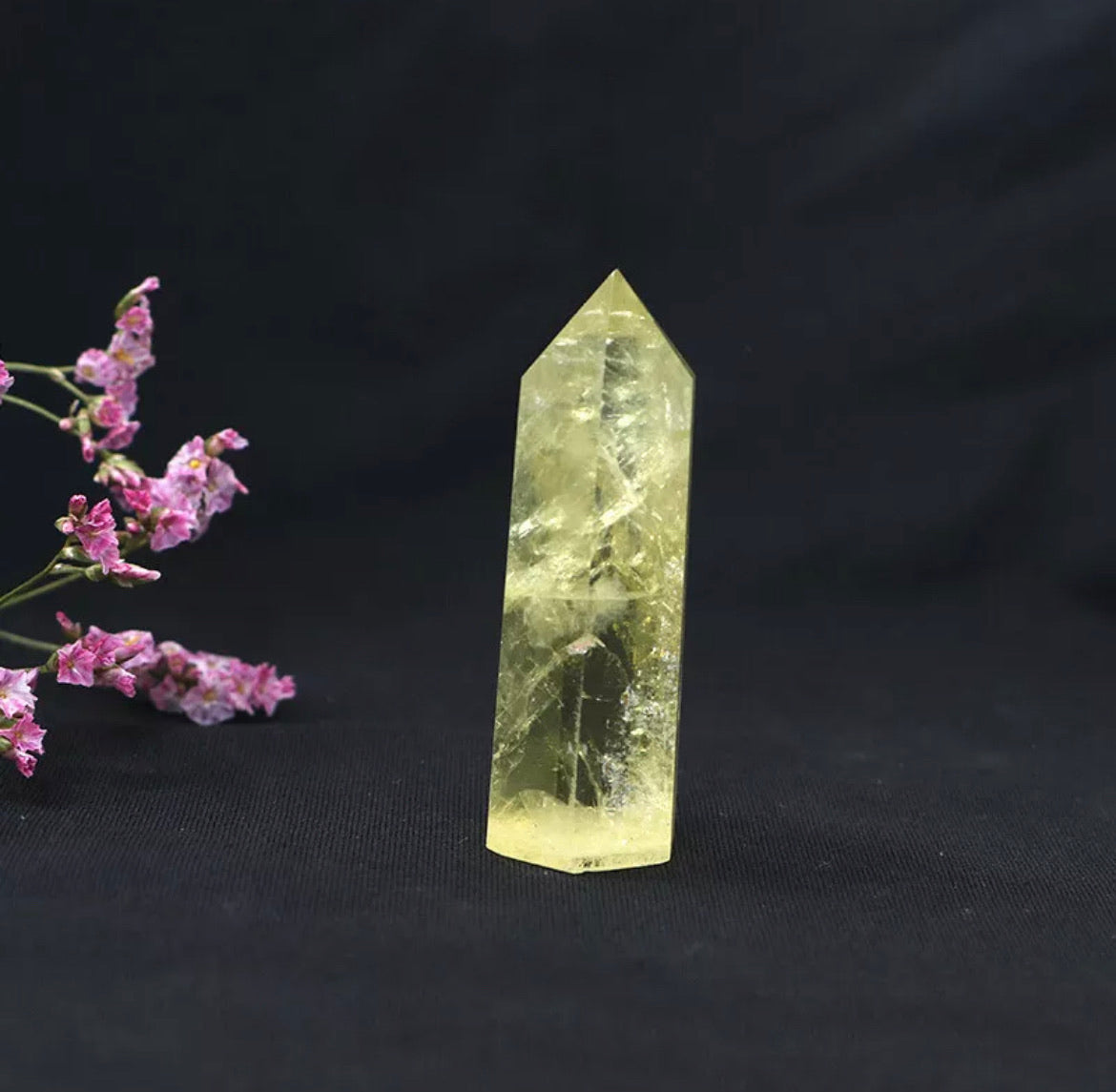 Natural Citrine Quartz gemstone Obelisk Healing Crystal Point Wand Stone Rock