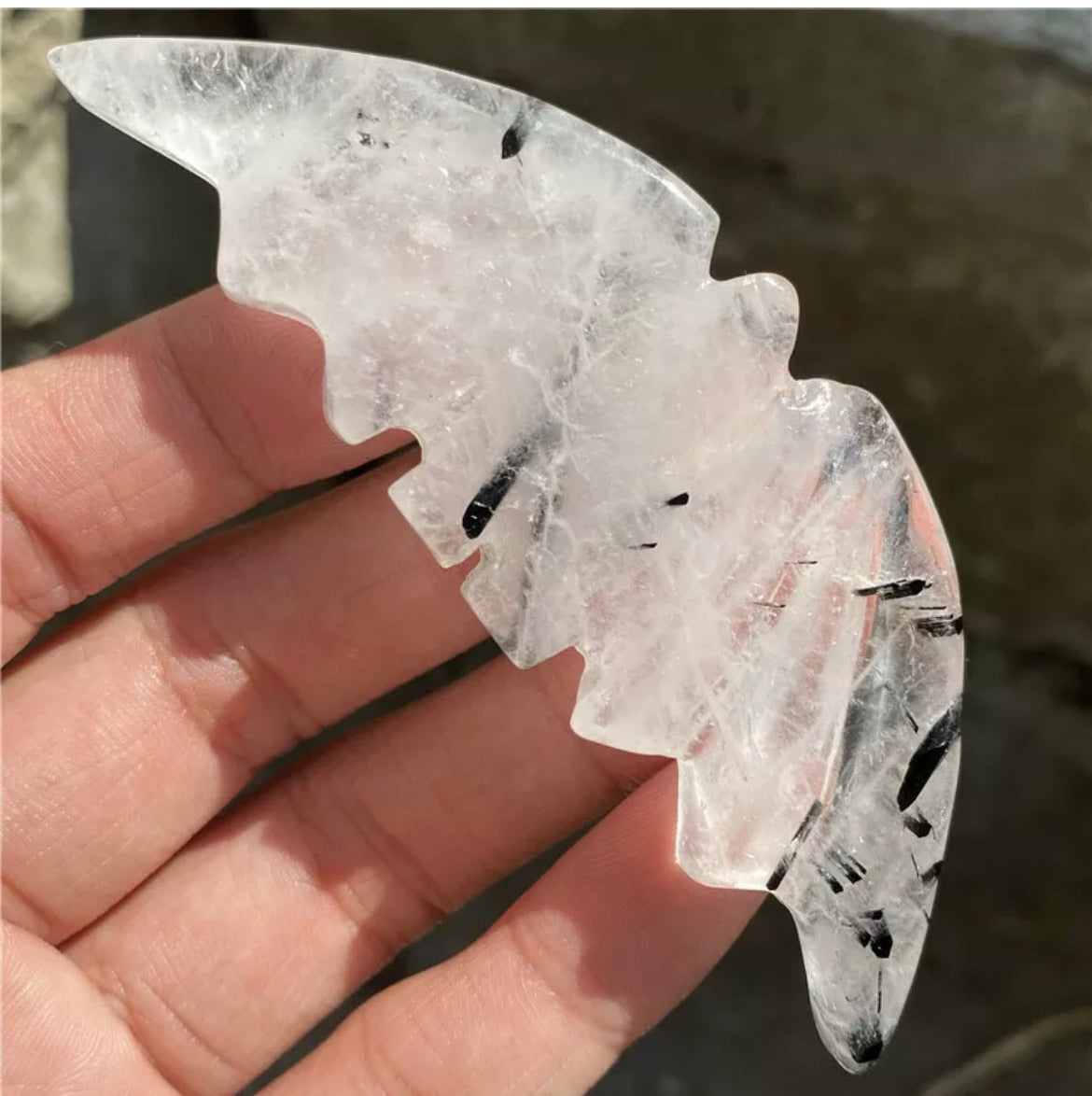 Natural Tourmaline Quartz Bat