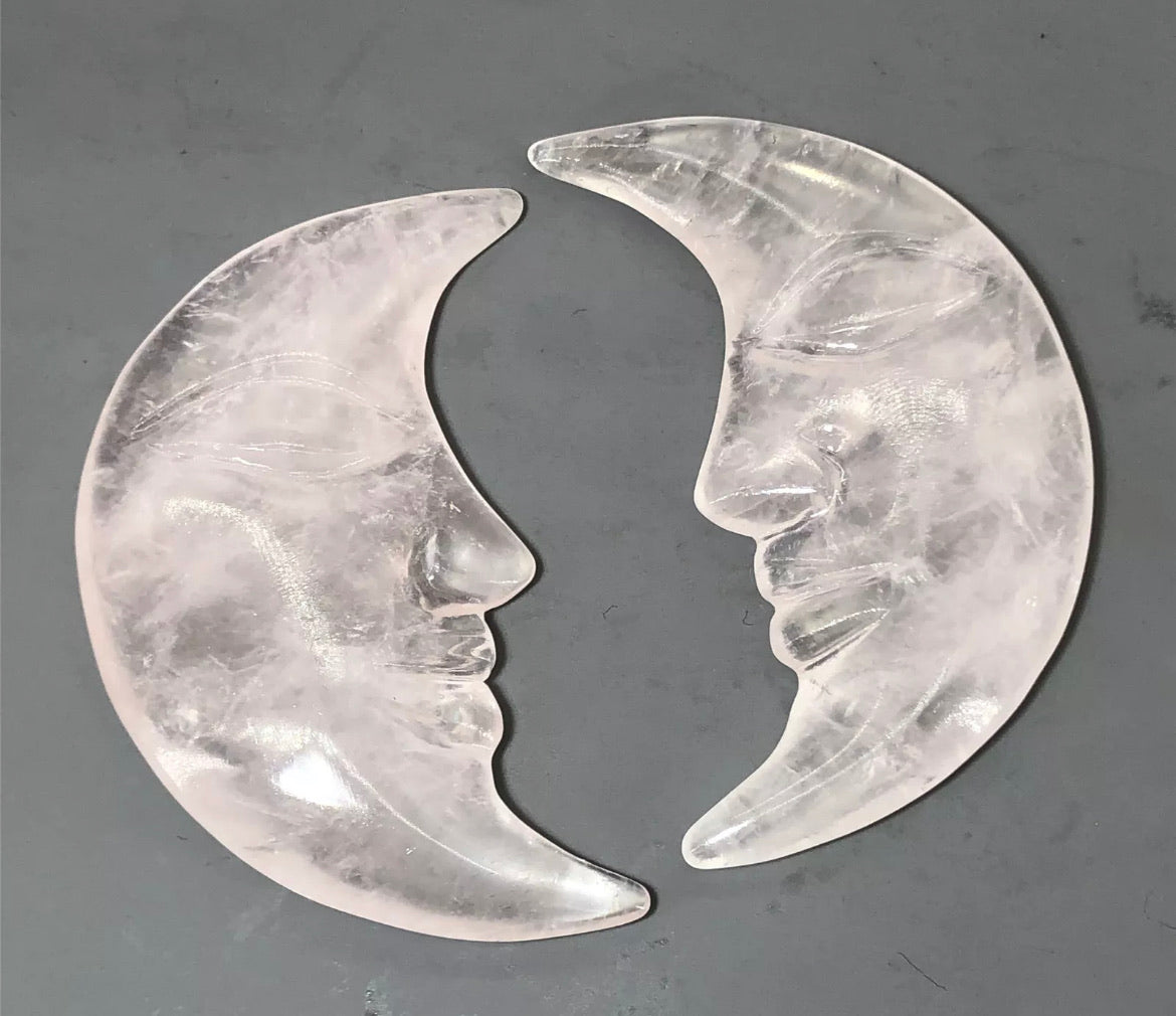 Natural Rose Quartz Moon