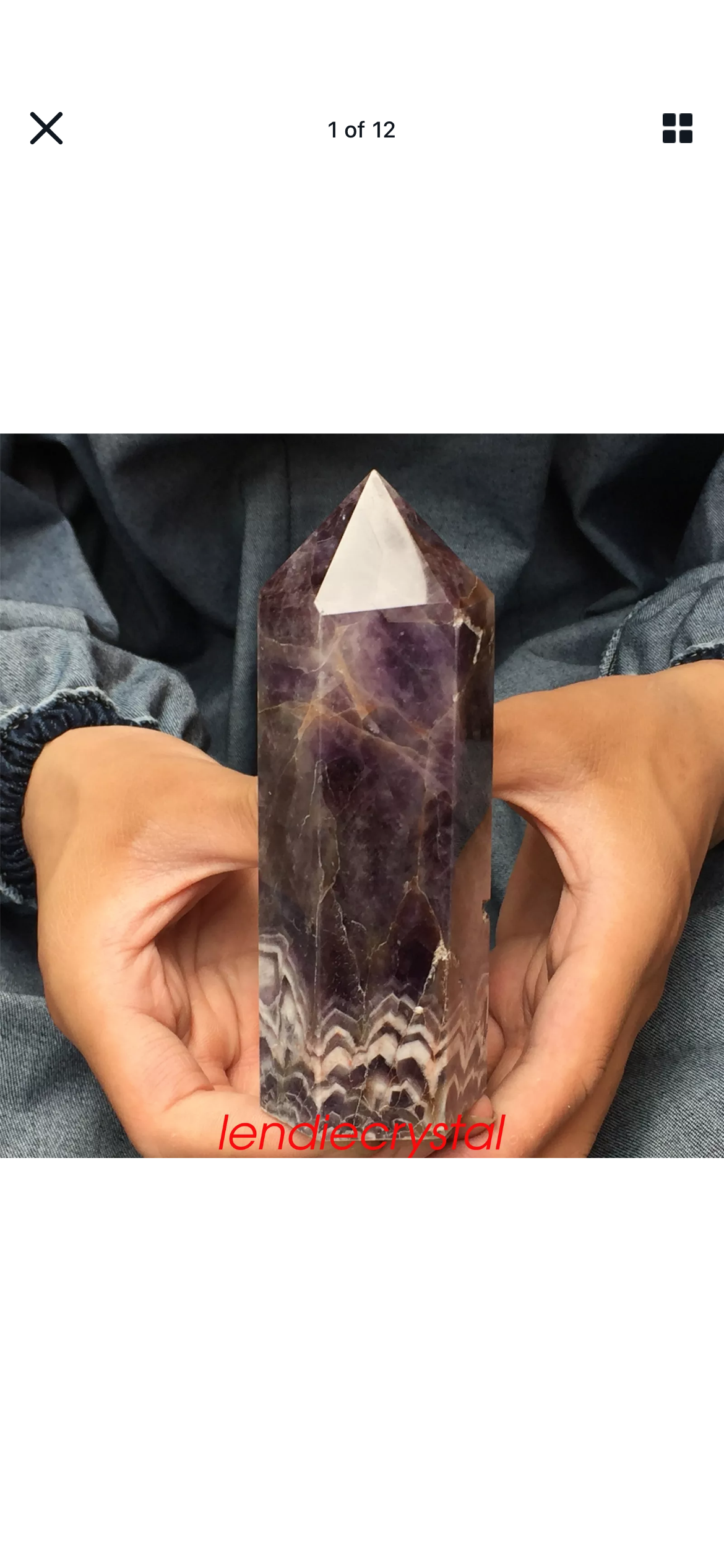 Natural Amethyst gemstone Tower Point Obelisk