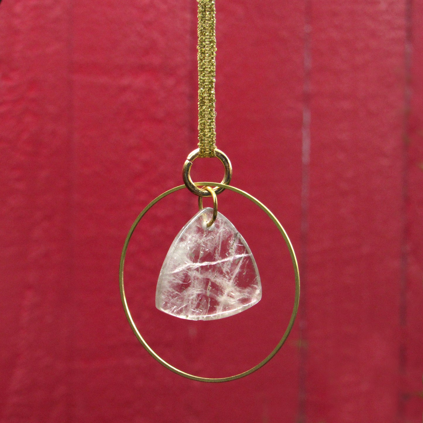 Rutilated Quartz Gemstone Hanging Ornament